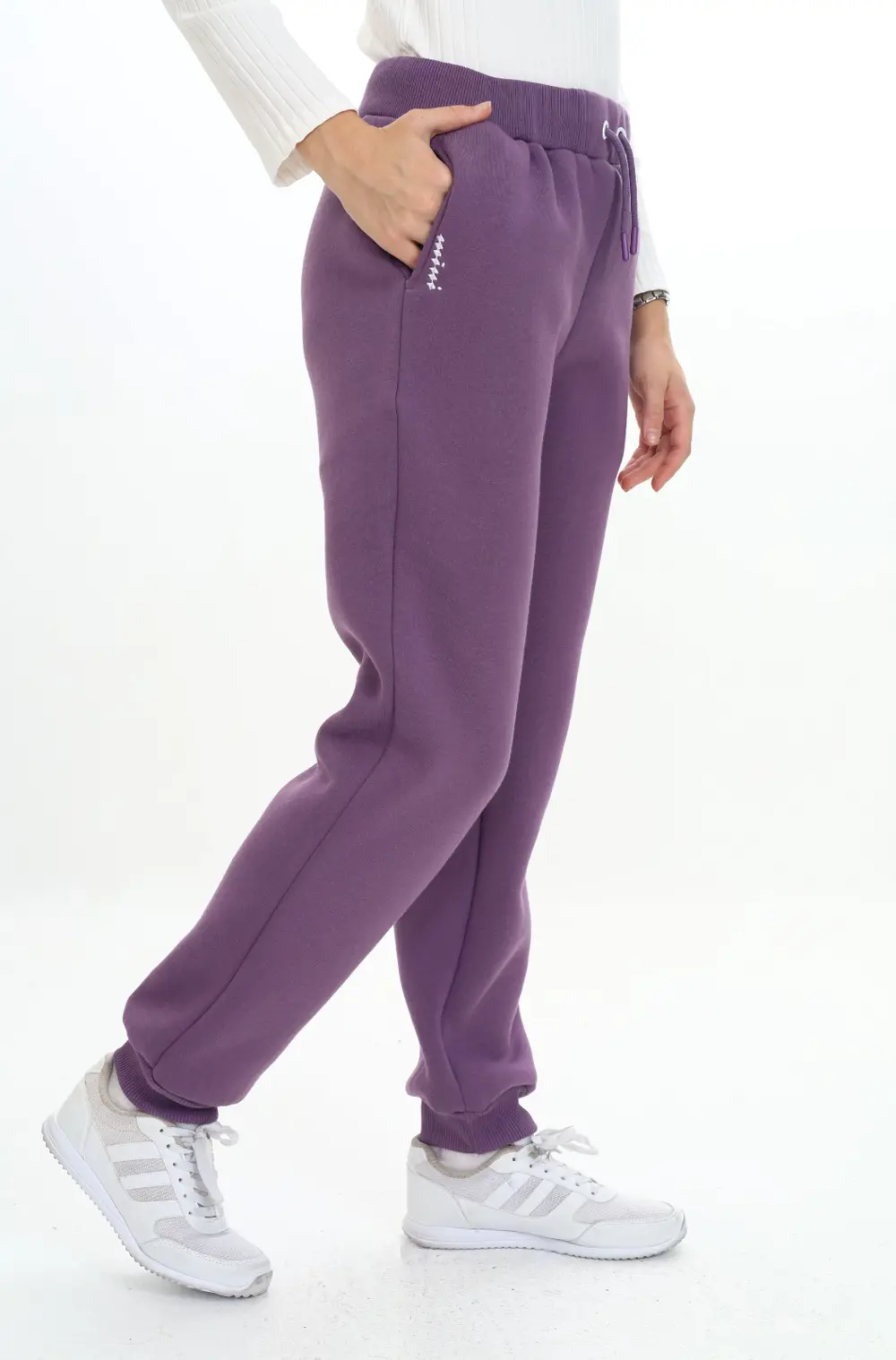 Kız Çocuk Nakış Baskılı Beli Paçası Ribanalı Cepli Basic Jogger E
