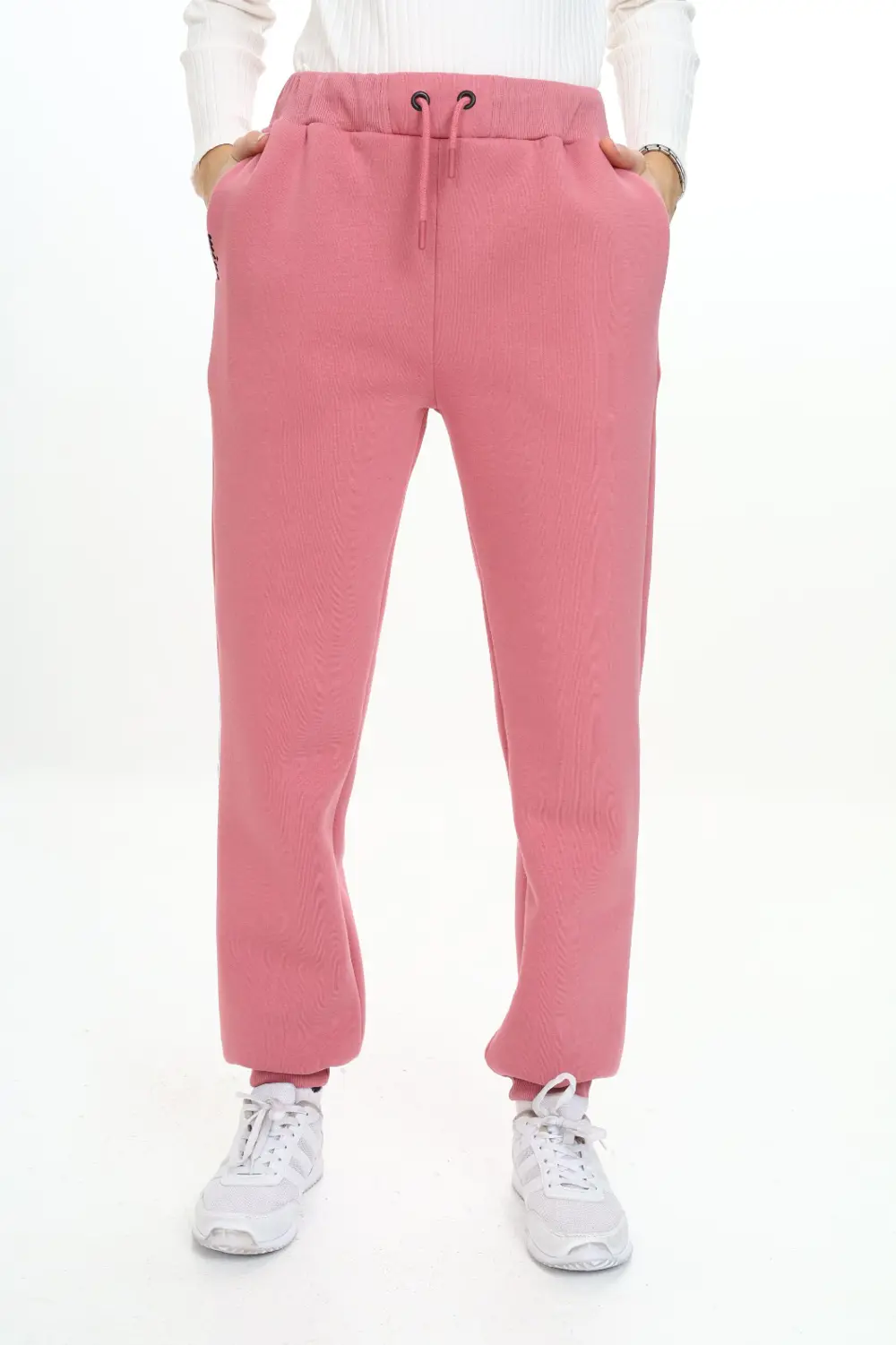 Kız Çocuk Nakış Baskılı Beli Paçası Ribanalı Cepli Basic Jogger E
