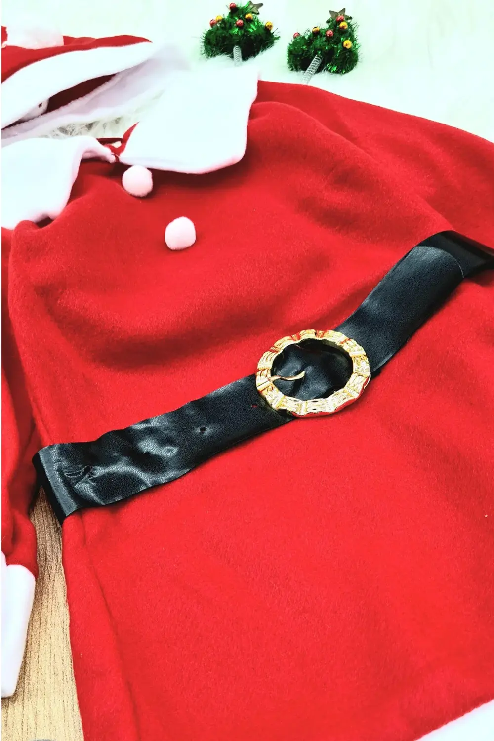 Royaleks Kız Çocuk Noel Anne Yılbaşı Kostümü Etekli Şapkalı Elbise Yılbaşı