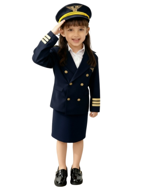 Kostüm Sarayı Kız Çocuk Pilot Kostümü