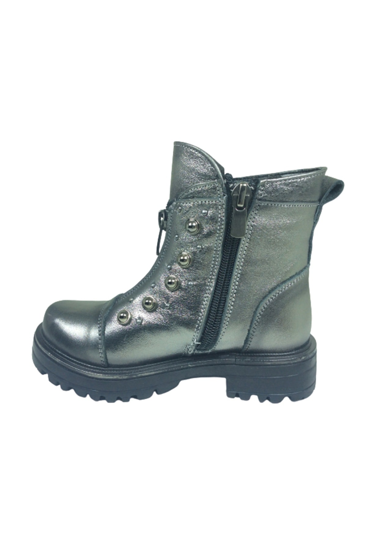 Kız Çocuk Platin Rengi Ortopedika Fermuarlı Bot