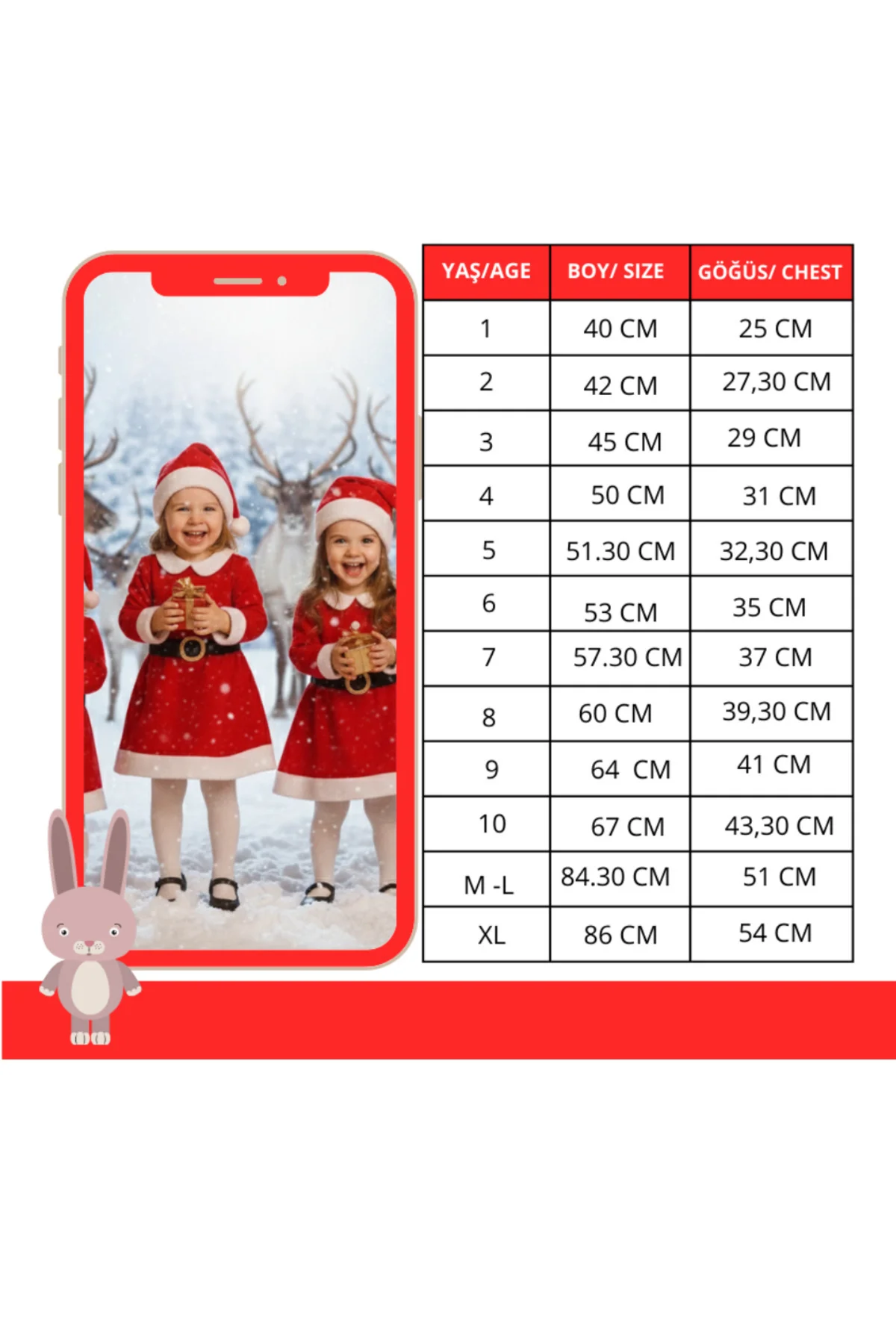 Kız Çocuk Polar Yılbaşı Noel Elbise Şapka Takım