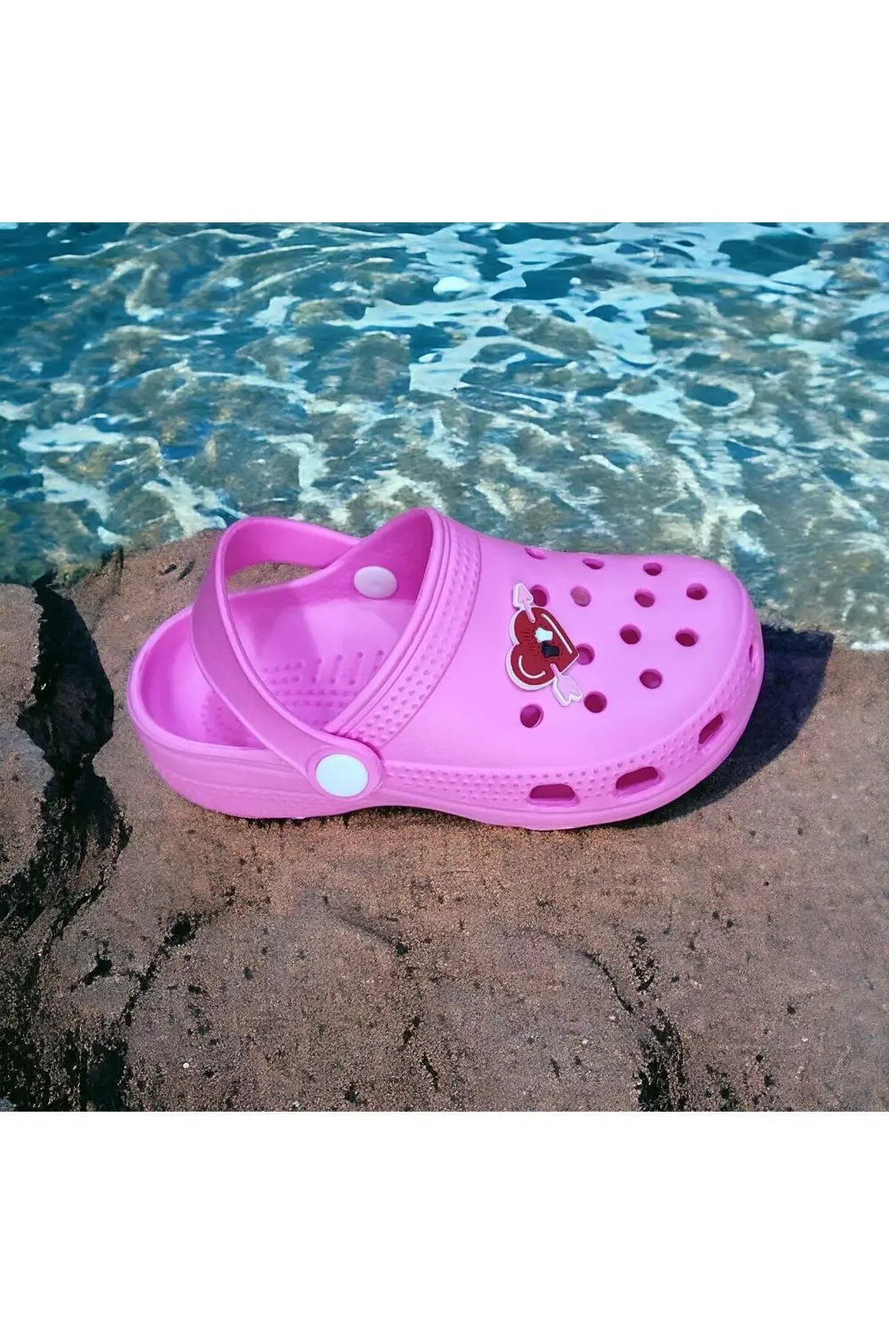 Kız Çocuk Sabo Plaj Havuz Banyo Günlük Terlik & Sandalet Pudra Re