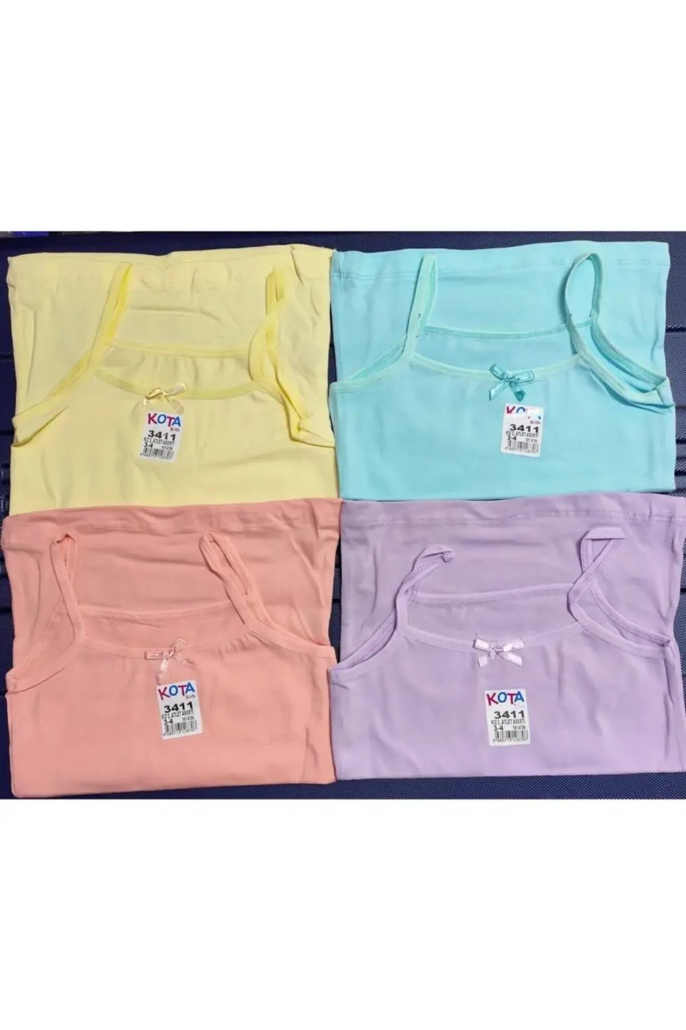 Kız Çocuk Sarı Atlet 4 'lü