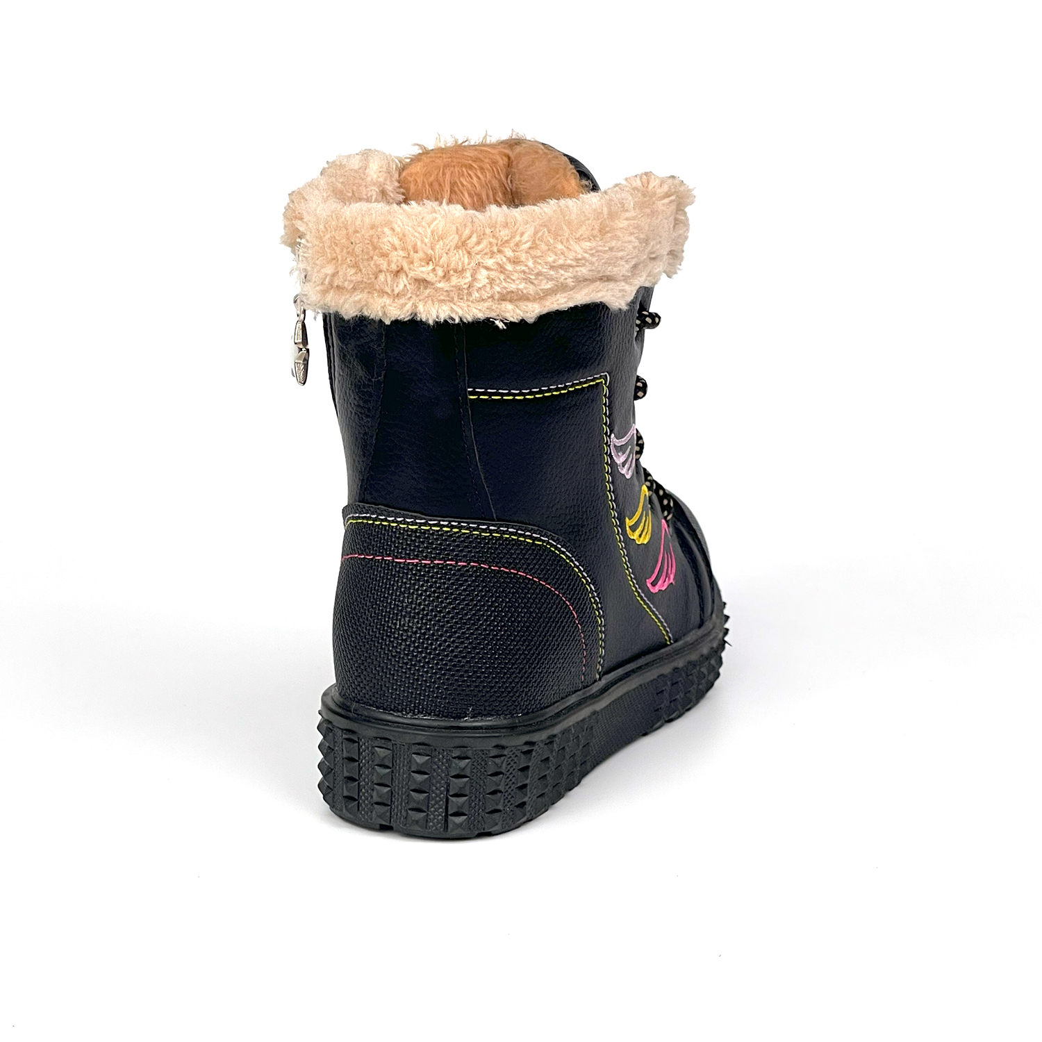 Kajila Kız Çocuk Siyah İçi Kürklü Termo Taban Suya Soğuğa Dayanıklı Günl