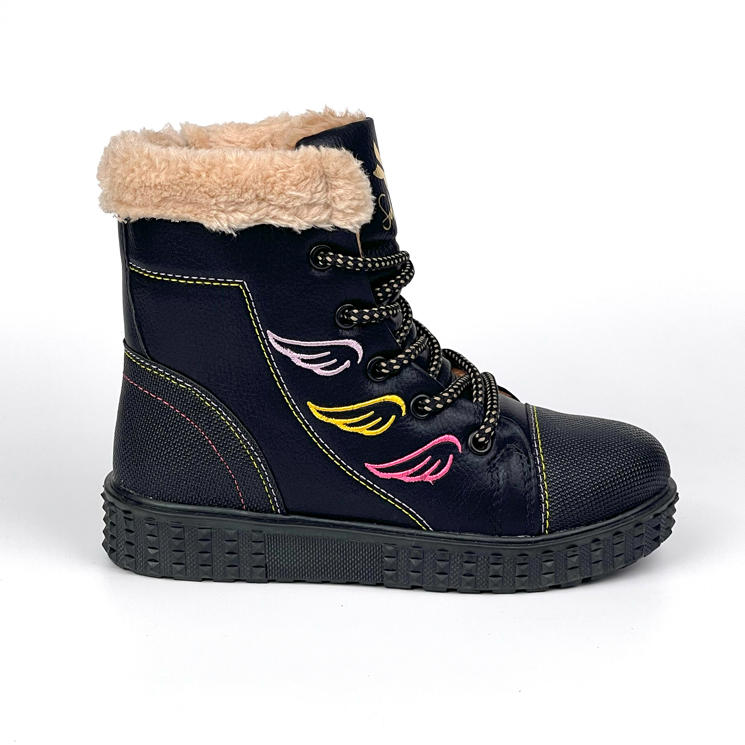 Kajila Kız Çocuk Siyah İçi Kürklü Termo Taban Suya Soğuğa Dayanıklı Günl