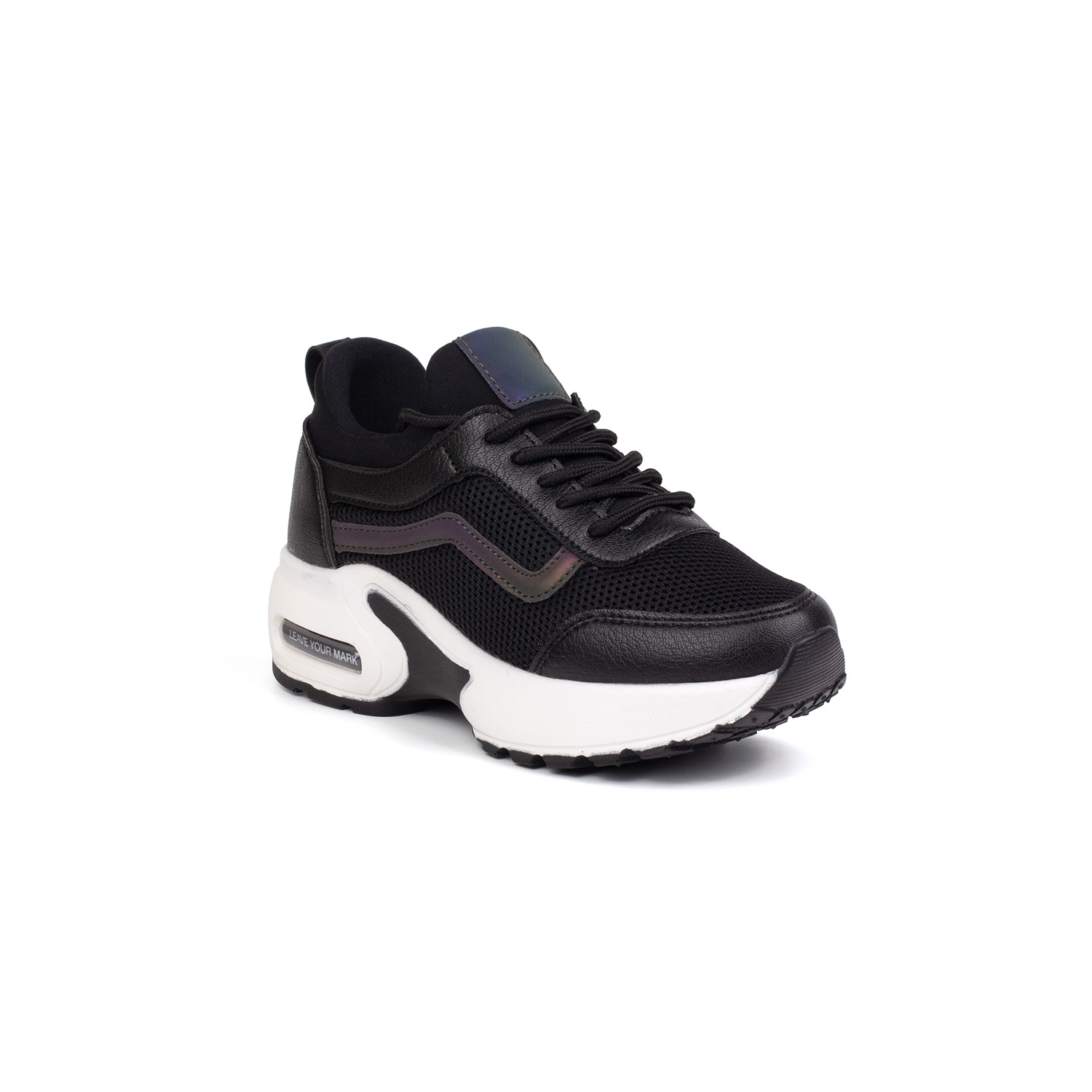 Kız Çocuk Siyah Beyaz Fileli Rahat Günlük Sneaker Nefes Alan Spor