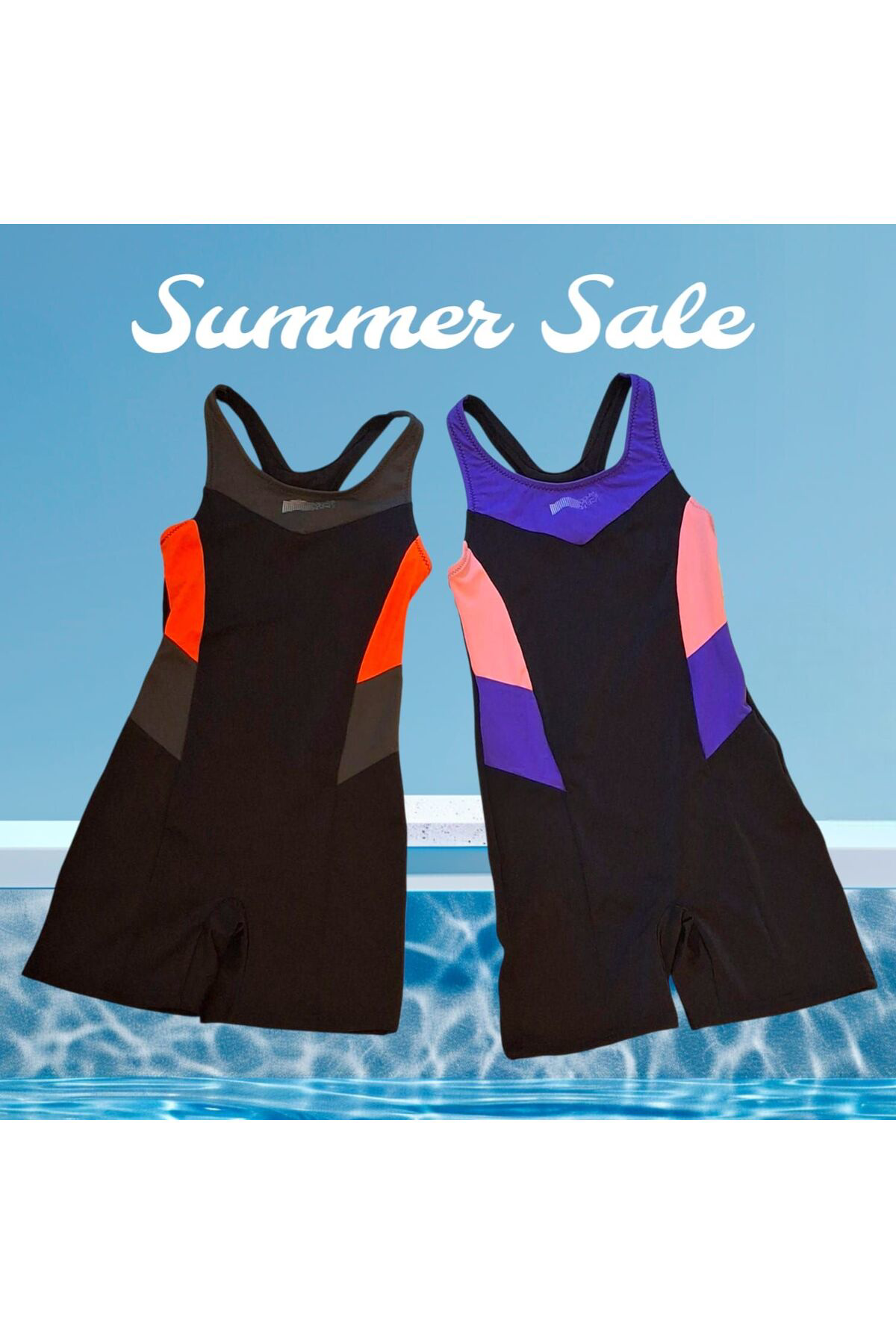 Sunsurf Kiz Çocuk Şortlu Yüzücü Mayo Siyah