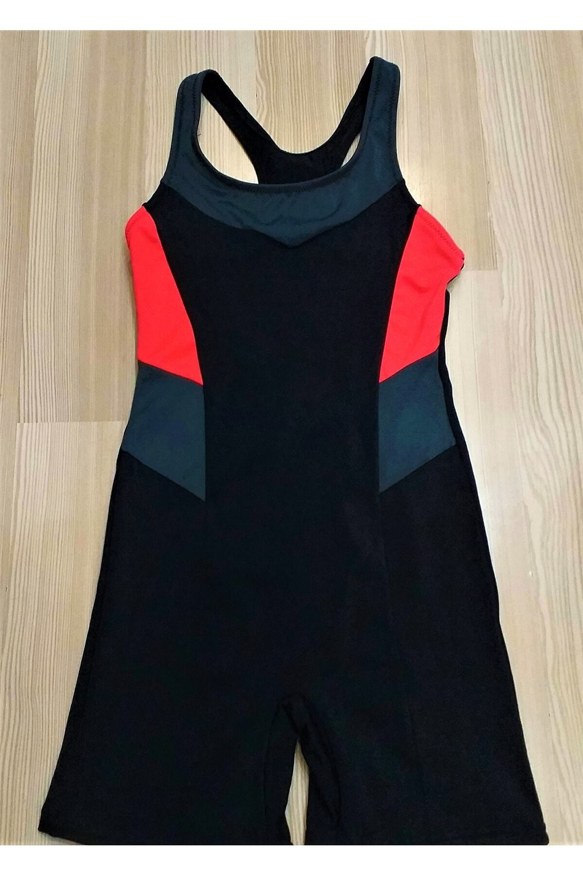 Sunsurf Kiz Çocuk Şortlu Yüzücü Mayo Siyah