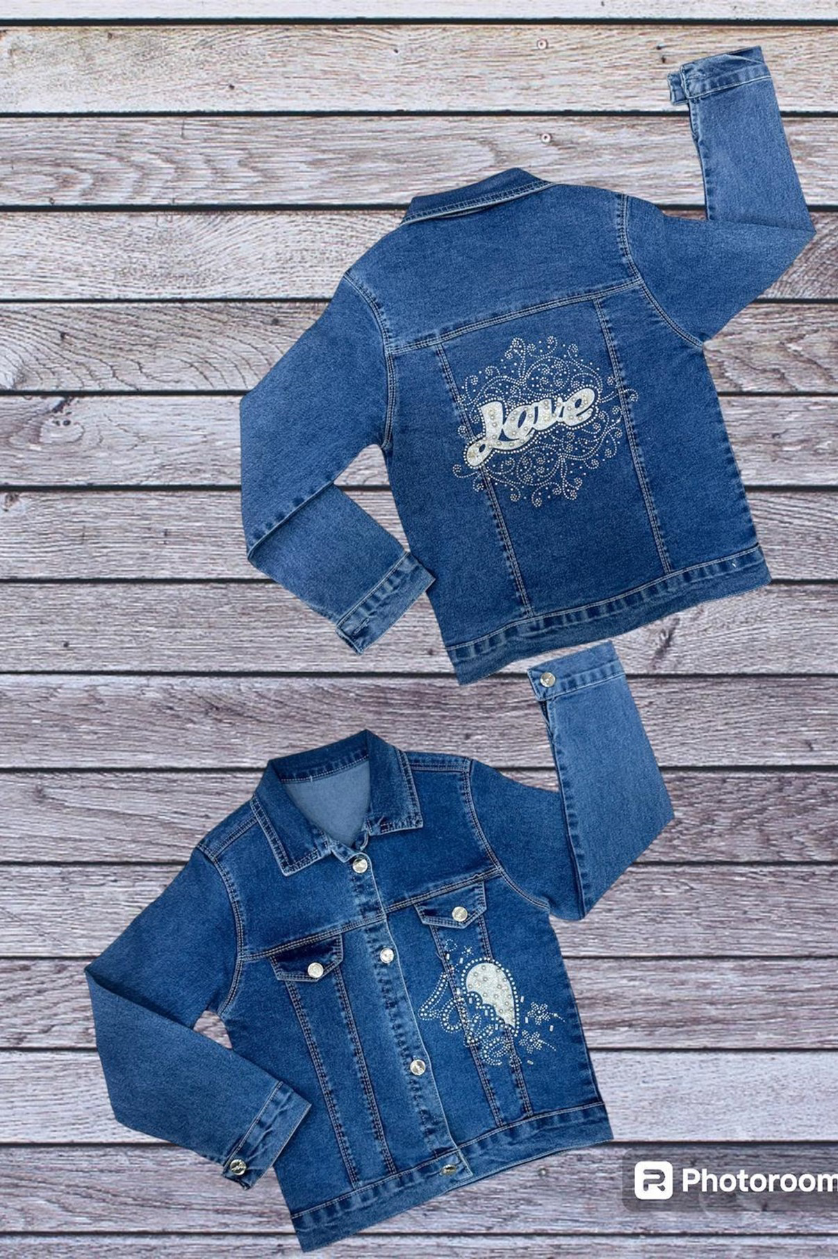 Kız Çocuk Taş Askılı Kot Ceket 8/12 Yaş