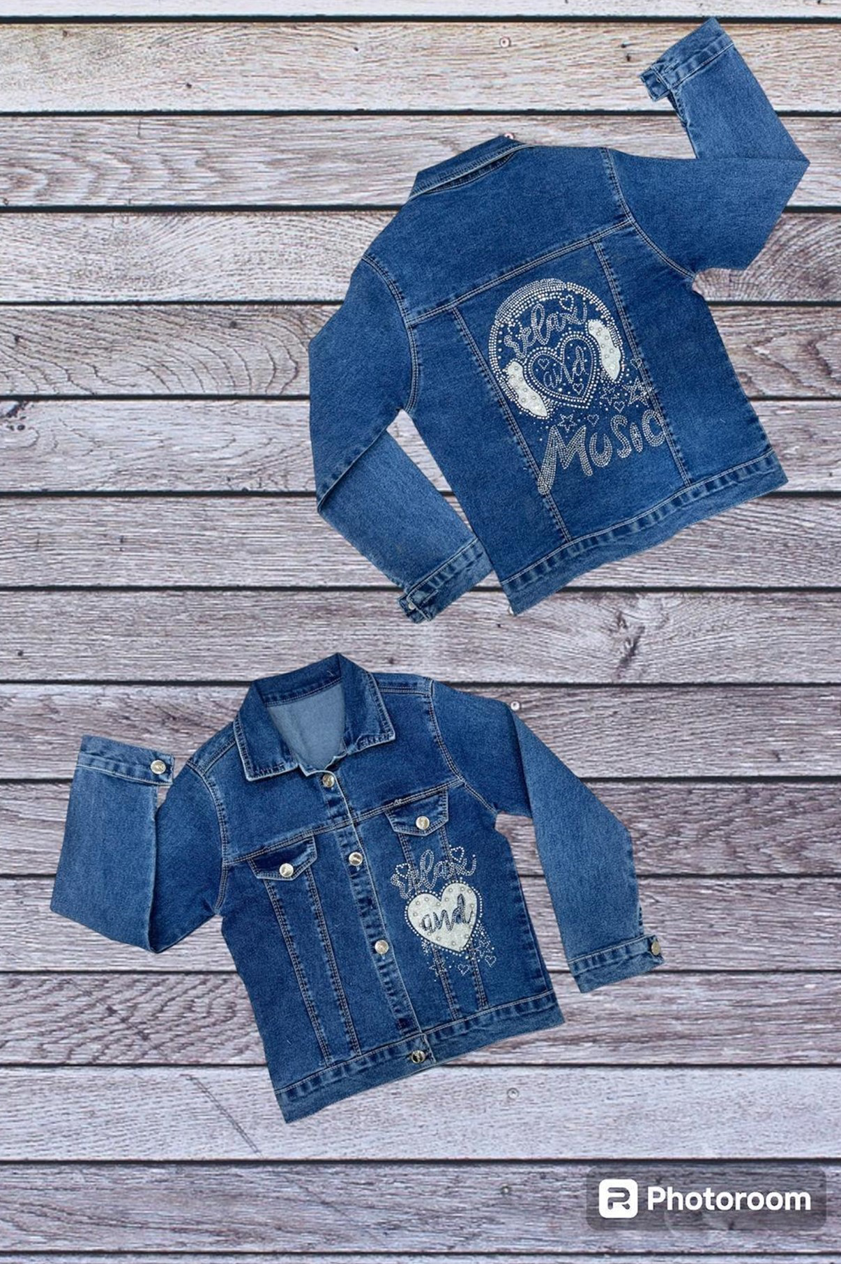 Kız Çocuk Taş Askılı Kot Ceket 8/12 Yaş