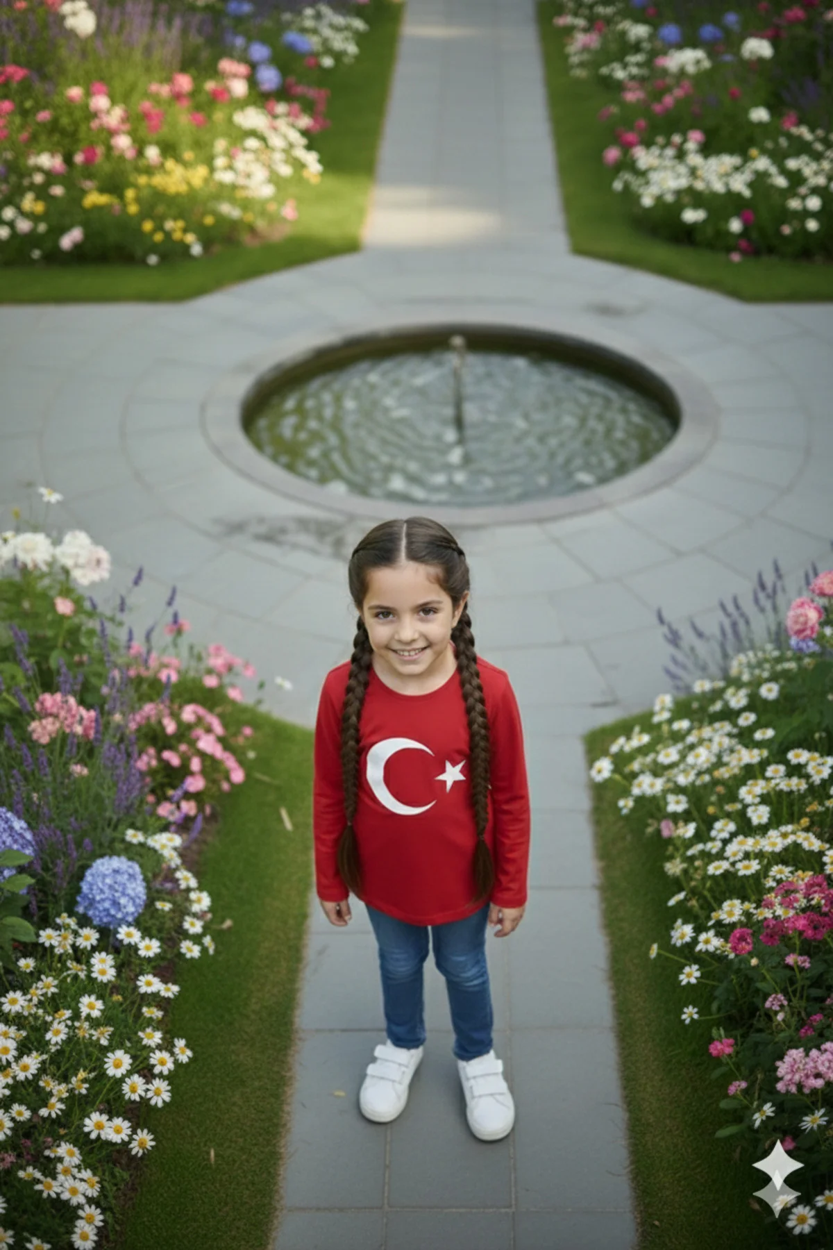 Kız Çocuk Unisex Tişört Kırmızı Ay Yıldız Baskılı Tişört Uzun Kol Kız Çocuk Unisex Tişört Kırmızı Ay Yıldız Baskılı Tişört Uzun Kol