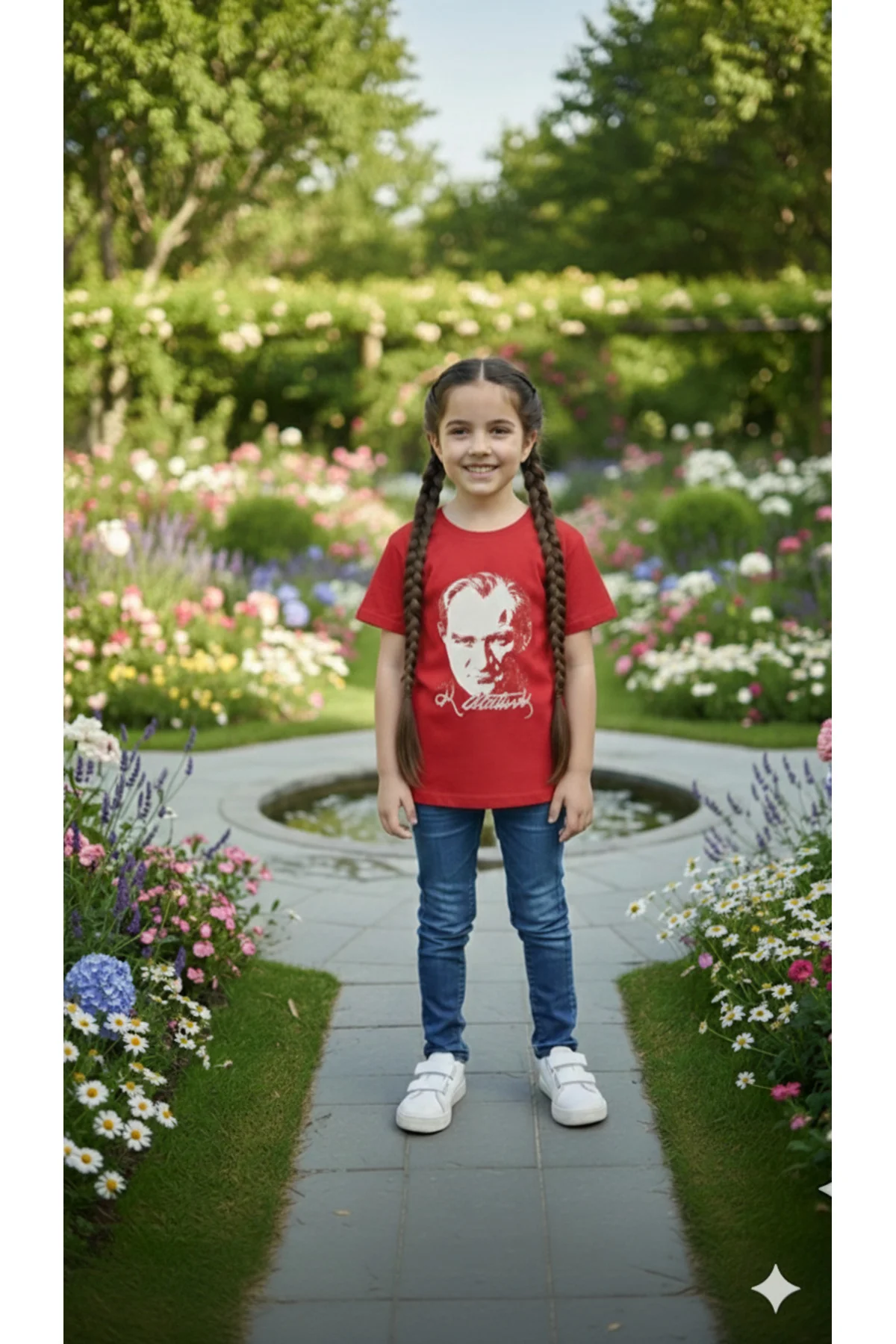 Kız Çocuk Unisex Tişört Atatürk Baskılı Kısa Kollu Rahat Günlük Şık Sweatshirt Modeli Tişört Kız Çocuk Unisex Tişört Atatürk Baskılı Kısa Kollu Rahat Günlük Şık Sweatshirt Modeli Tişört