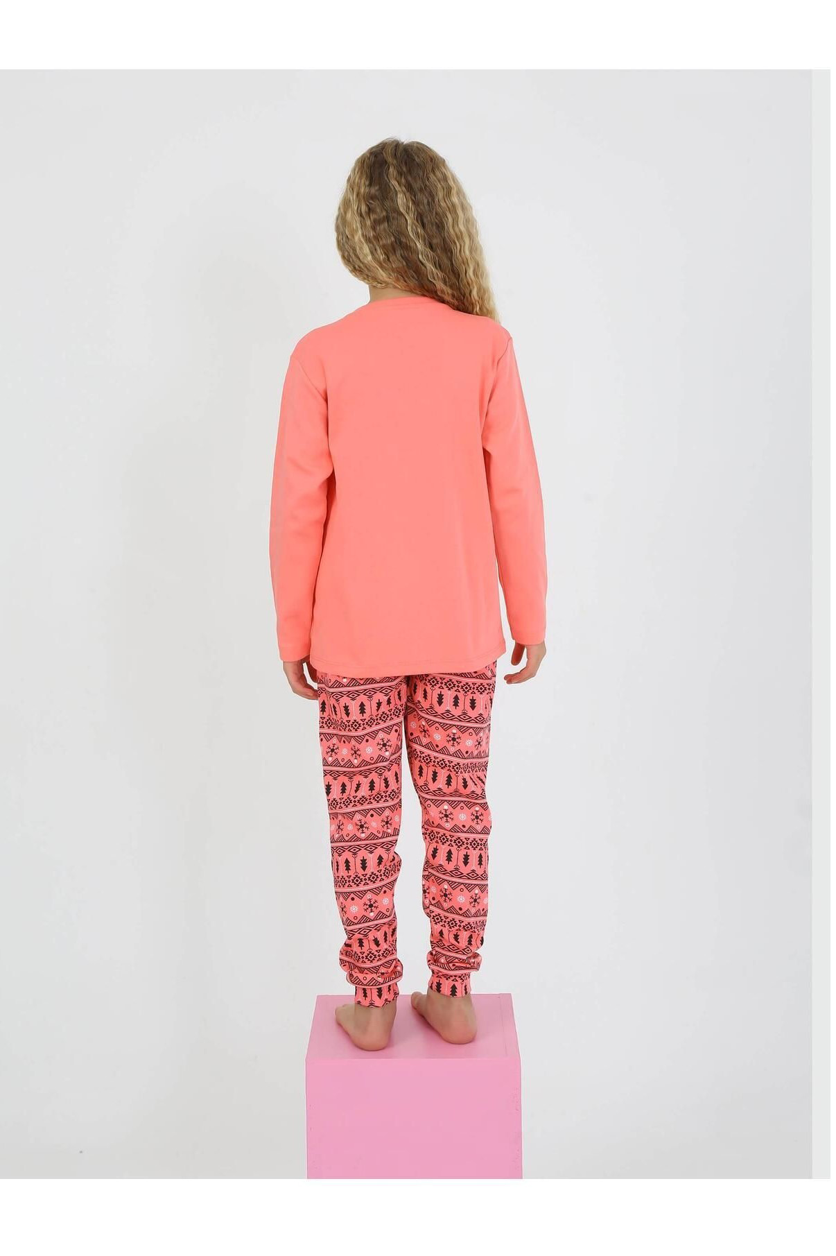 Kız Çocuk Uzun Kollu %100 Pamuklu Pijama Takımı 2/5 Yaş