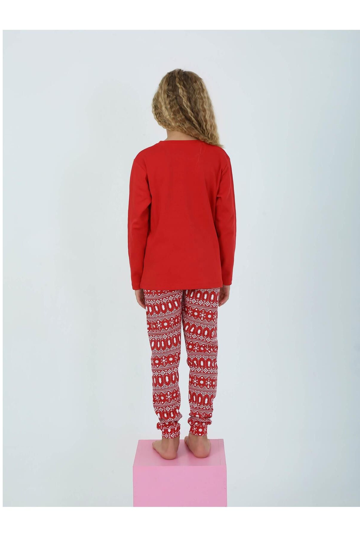 Kız Çocuk Uzun Kollu %100 Pamuklu Pijama Takımı 10/15 Yaş