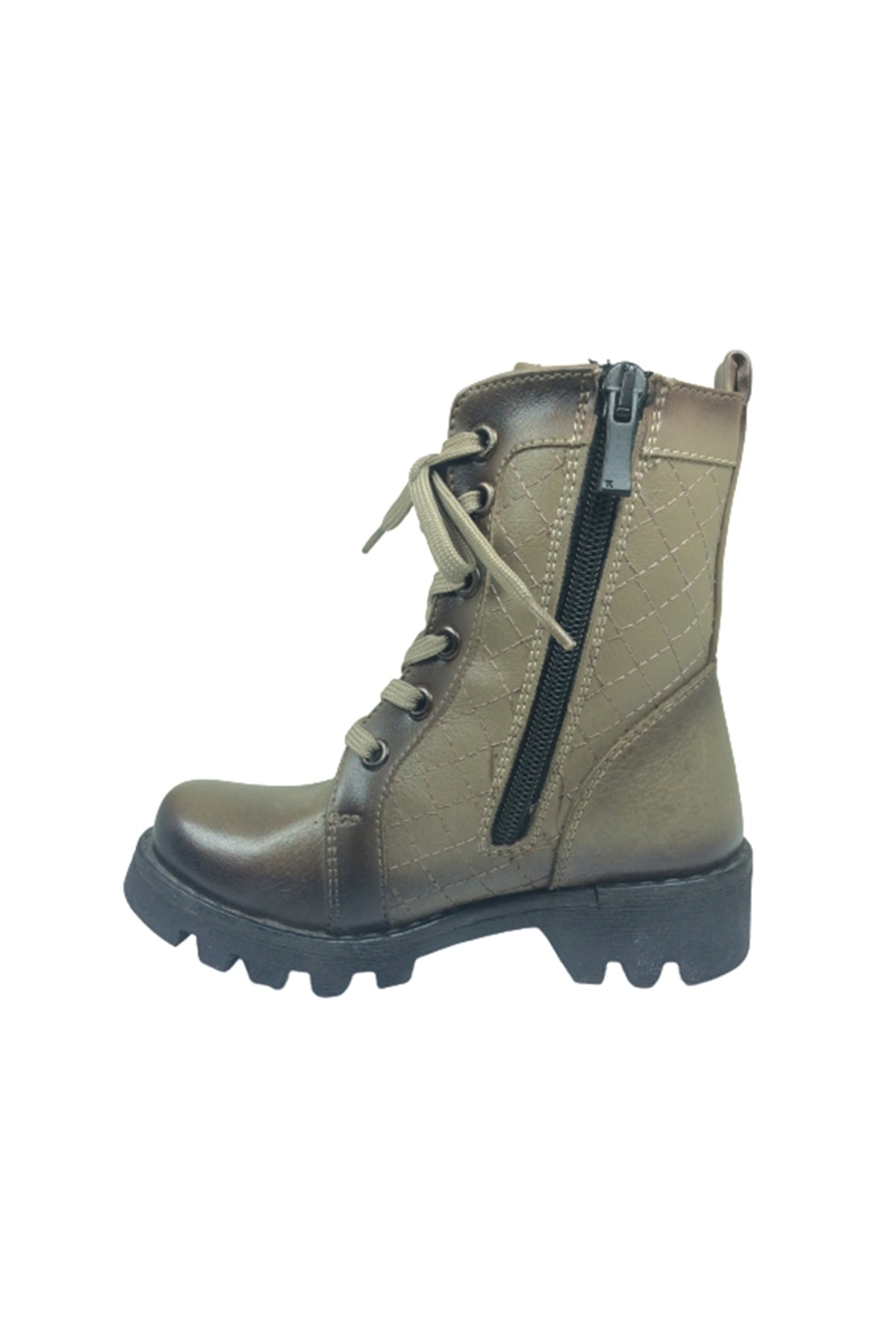 Kız Çocuk Vizon Ortopedika Lolita Patik Bot Yanı Fermuarlı Deri O