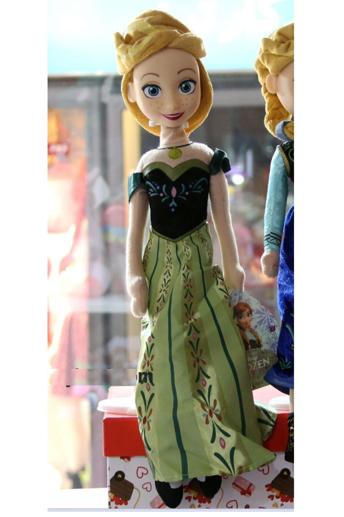 Oyuncak Store Kız Çocukları İçin Kalite Et Başlı Peluş Elsa-Anna Bebek 35 Cm