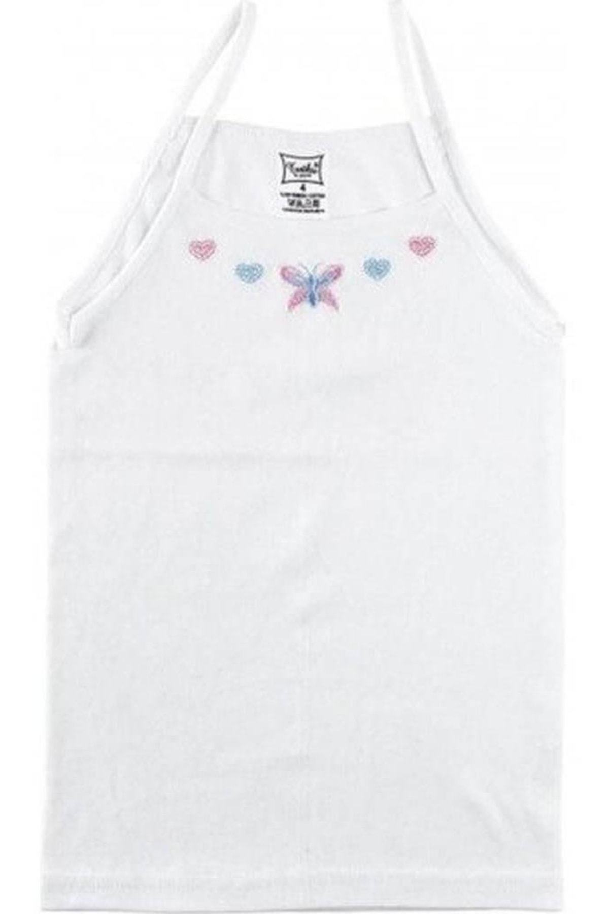 Kiz Ip Askili Işlemeli Atlet 6 Adet