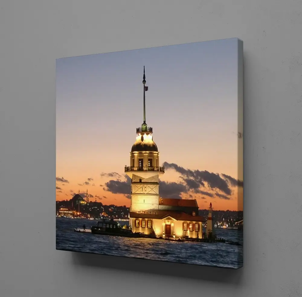 KIZ KULESİ İSTANBUL MANZARA KANVAS TABLO KIZ KULESİ İSTANBUL MANZARA KANVAS TABLO