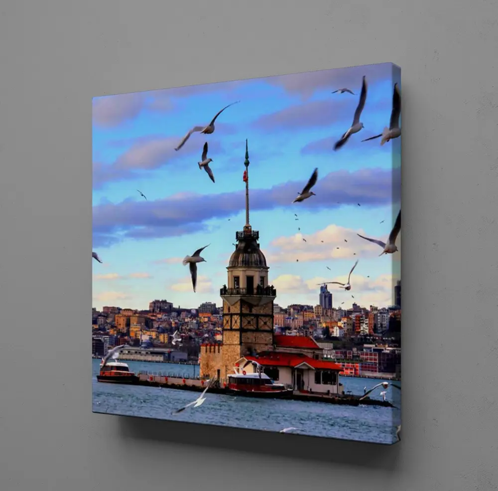 KIZ KULESİ İSTANBUL MANZARASI KANVAS TABLO
