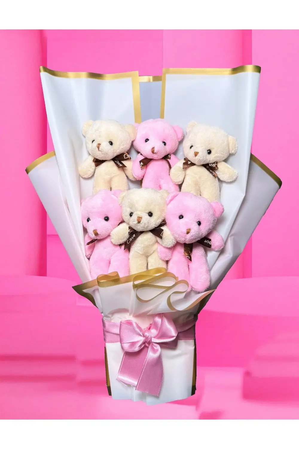 Kiza Hediye Ayıcık Buketi - Kiza Dogum Günü Hediyesi - Hediye Kiz