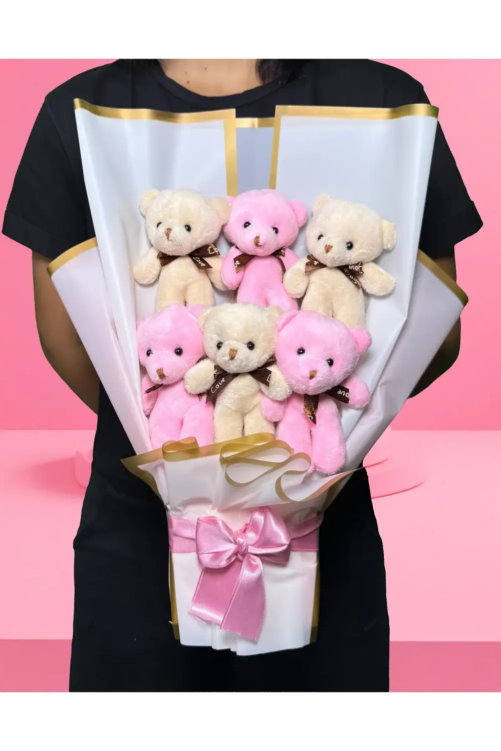 Kiza Hediye Ayıcık Buketi - Kiza Dogum Günü Hediyesi - Hediye Kiz