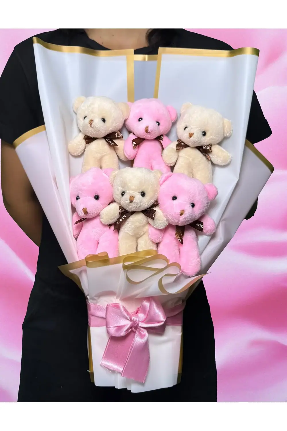 Kiza Hediye Ayıcık Buketi - Kiza Dogum Günü Hediyesi - Hediye Kiz