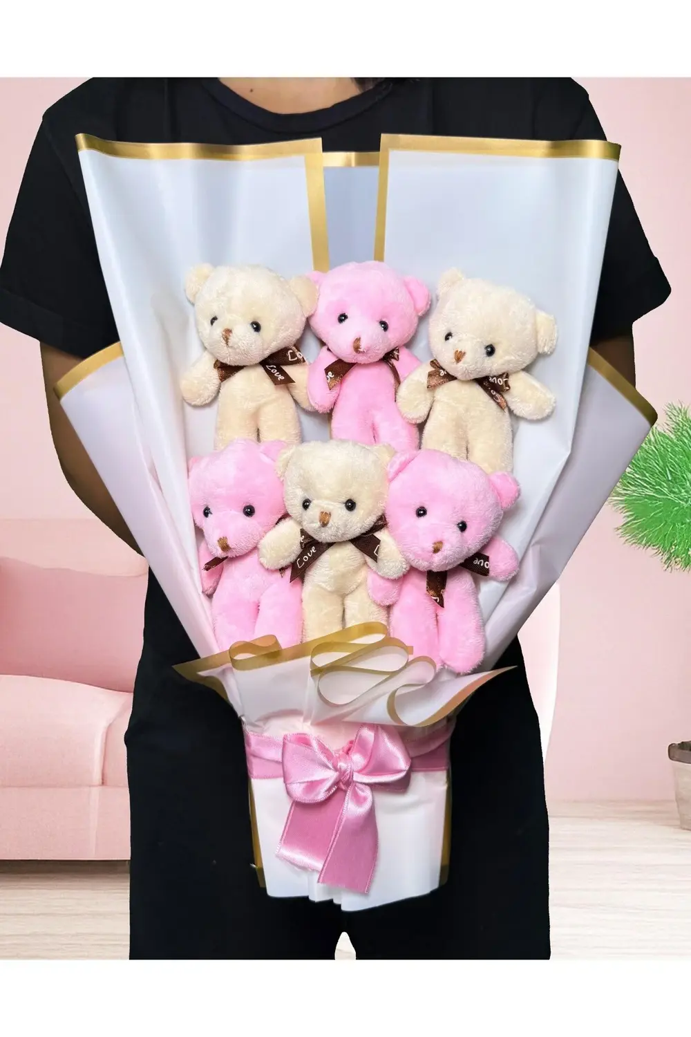 Kiza Hediye Ayıcık Buketi - Kiza Dogum Günü Hediyesi - Hediye Kiz