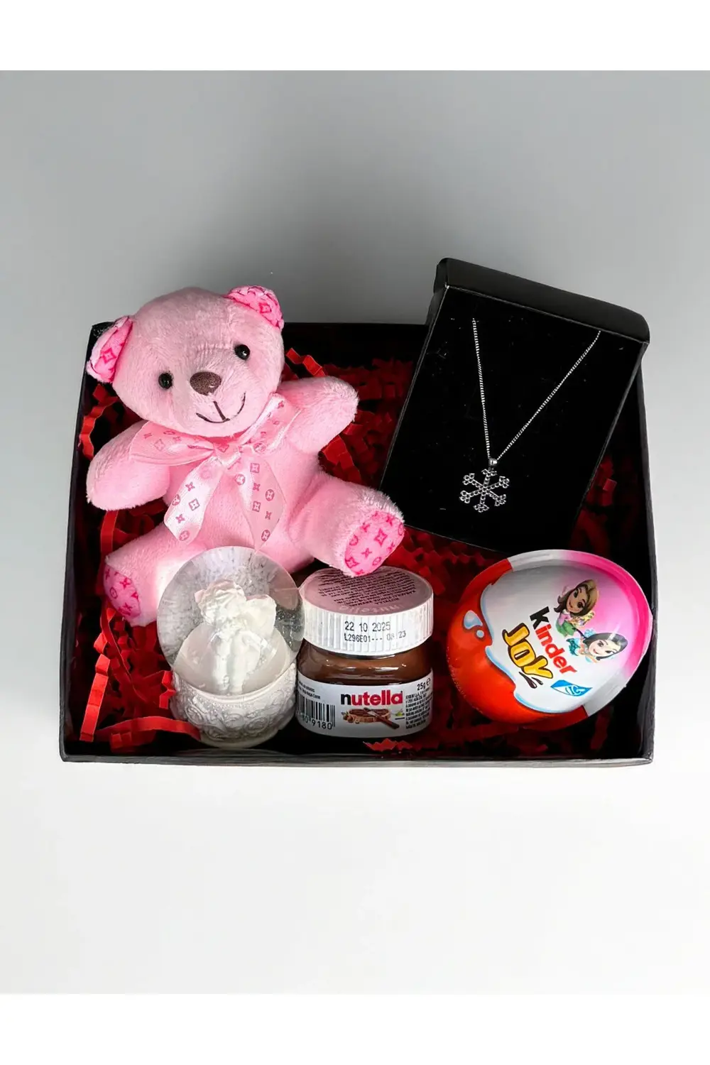 Kiza Hediye Pembe Mini Ayıcık Kar Küresi Kar Tanesi Kolye Kinder