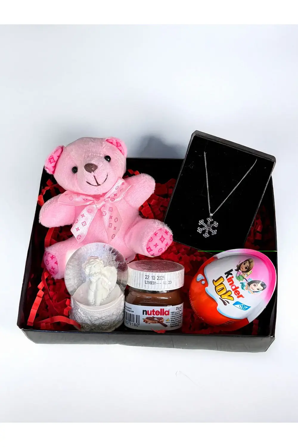 Kiza Hediye Pembe Mini Ayıcık Kar Küresi Kar Tanesi Kolye Kinder