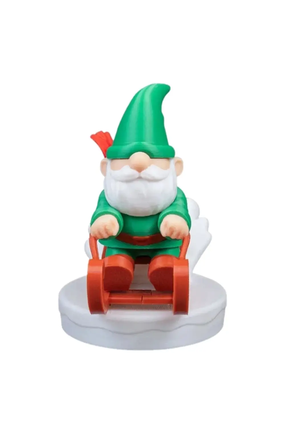 Kızaklı Cüce Noel Baba Figürü - Kış Temalı Masaüstü Biblo - 3D Ba