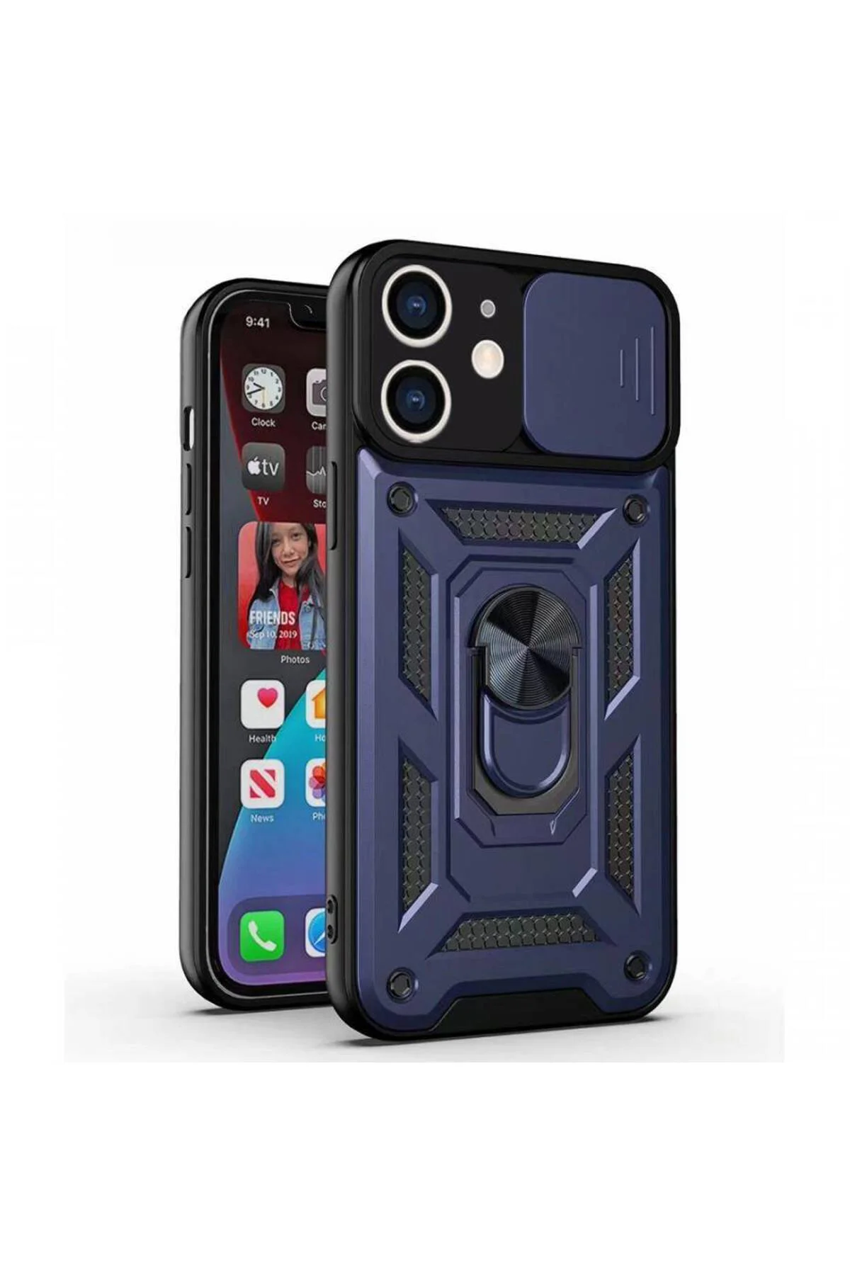 Kızaklı Tank Kılıf Apple iPhone 12 Lacivert Kızaklı Tank Kılıf Apple iPhone 12 Lacivert
