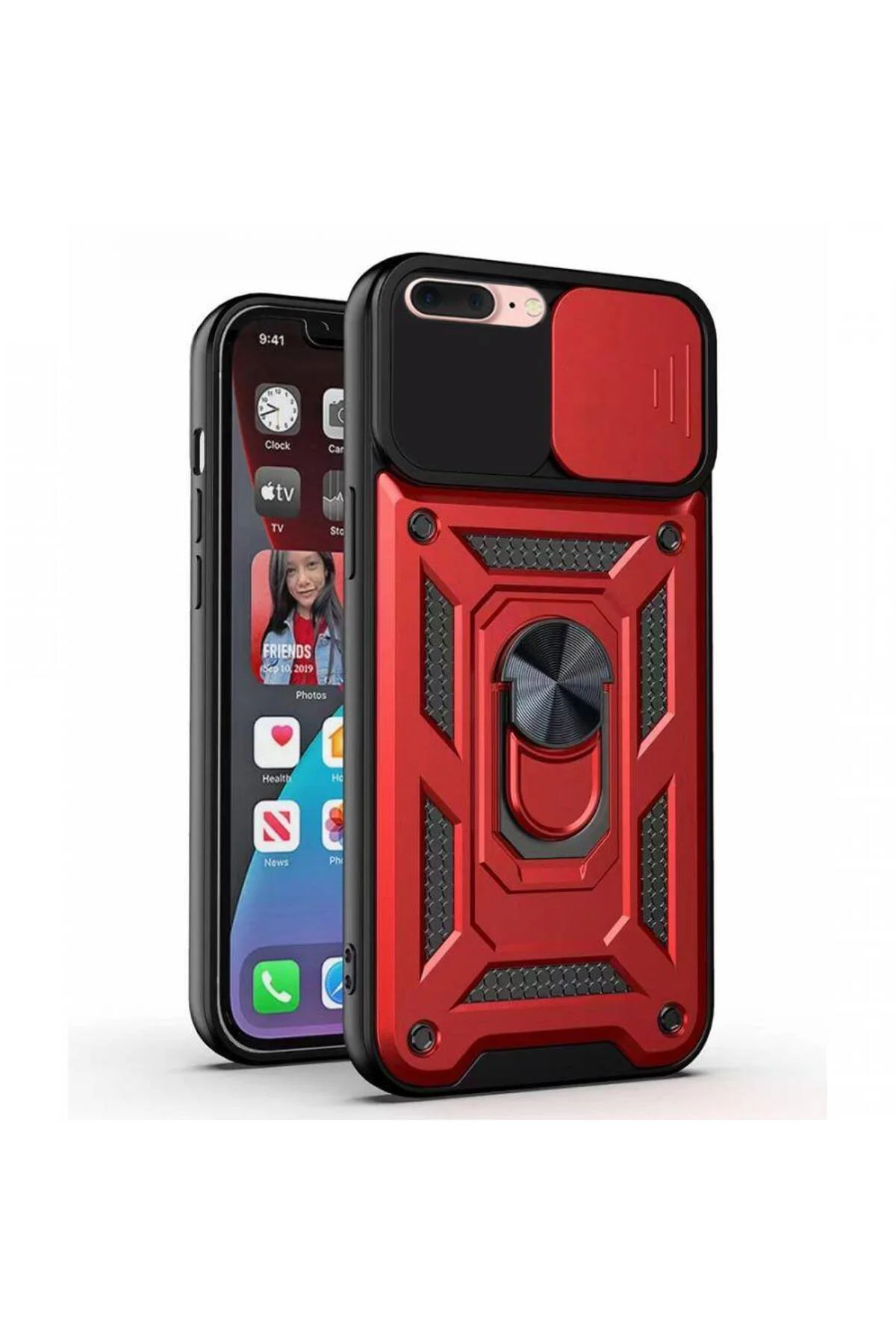 Kızaklı Tank Kılıf Apple iPhone 7 Plus Kırmızı Kızaklı Tank Kılıf Apple iPhone 7 Plus Kırmızı