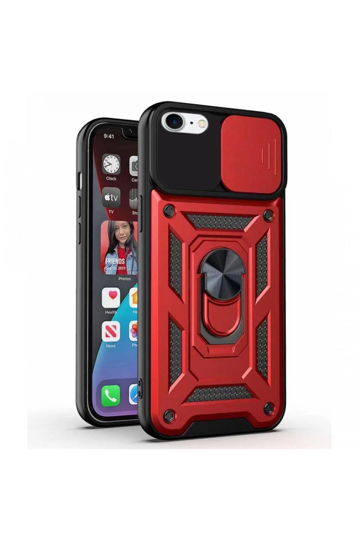 Kızaklı Tank Kılıf Apple iPhone 7G Kırmızı Kızaklı Tank Kılıf Apple iPhone 7G Kırmızı