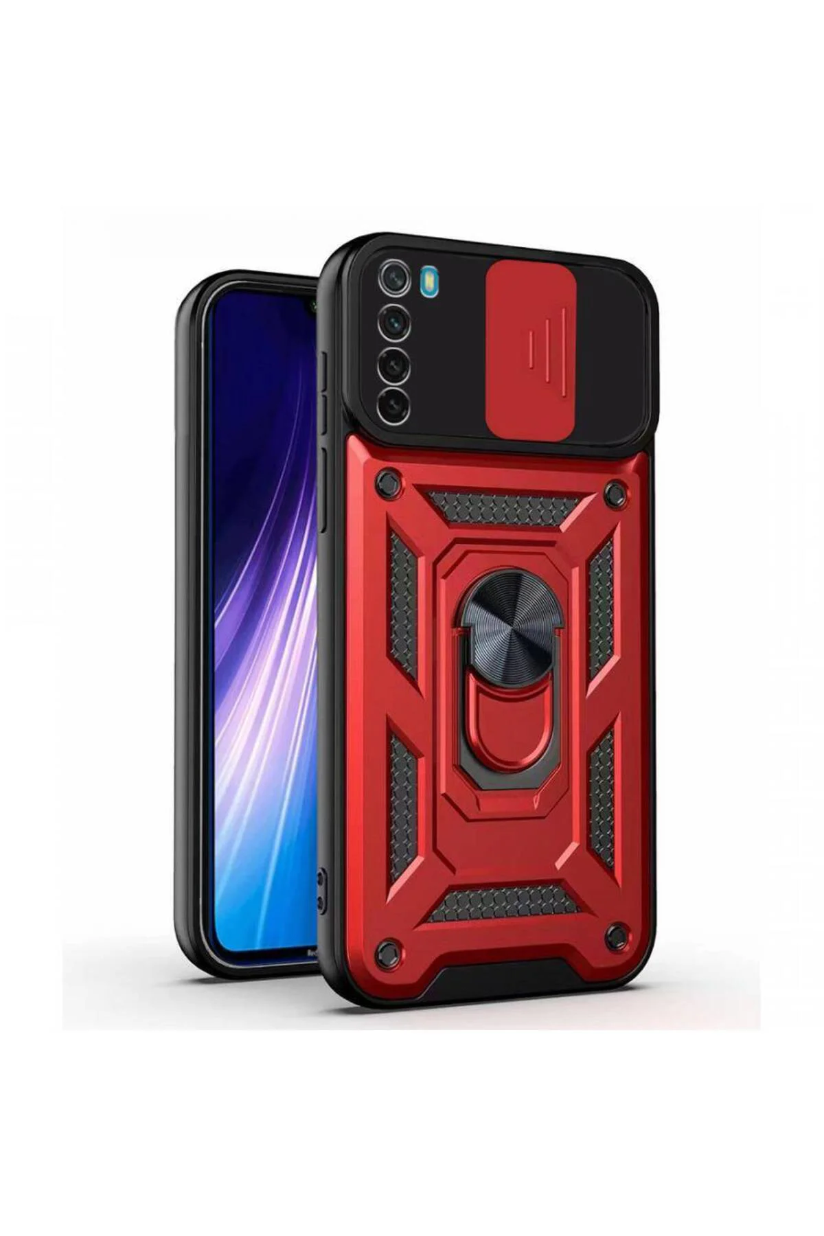 Kızaklı Tank Kılıf Xiaomi Redmi Note 8 Kırmızı Kızaklı Tank Kılıf Xiaomi Redmi Note 8 Kırmızı