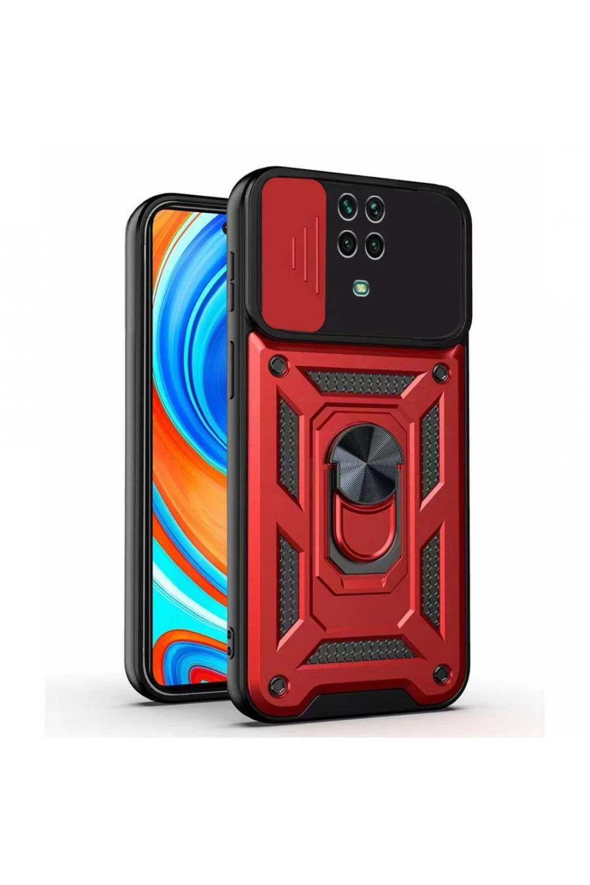 Kızaklı Tank Kılıf Xiaomi Redmi Note 9 Pro Kırmızı Kızaklı Tank Kılıf Xiaomi Redmi Note 9 Pro Kırmızı