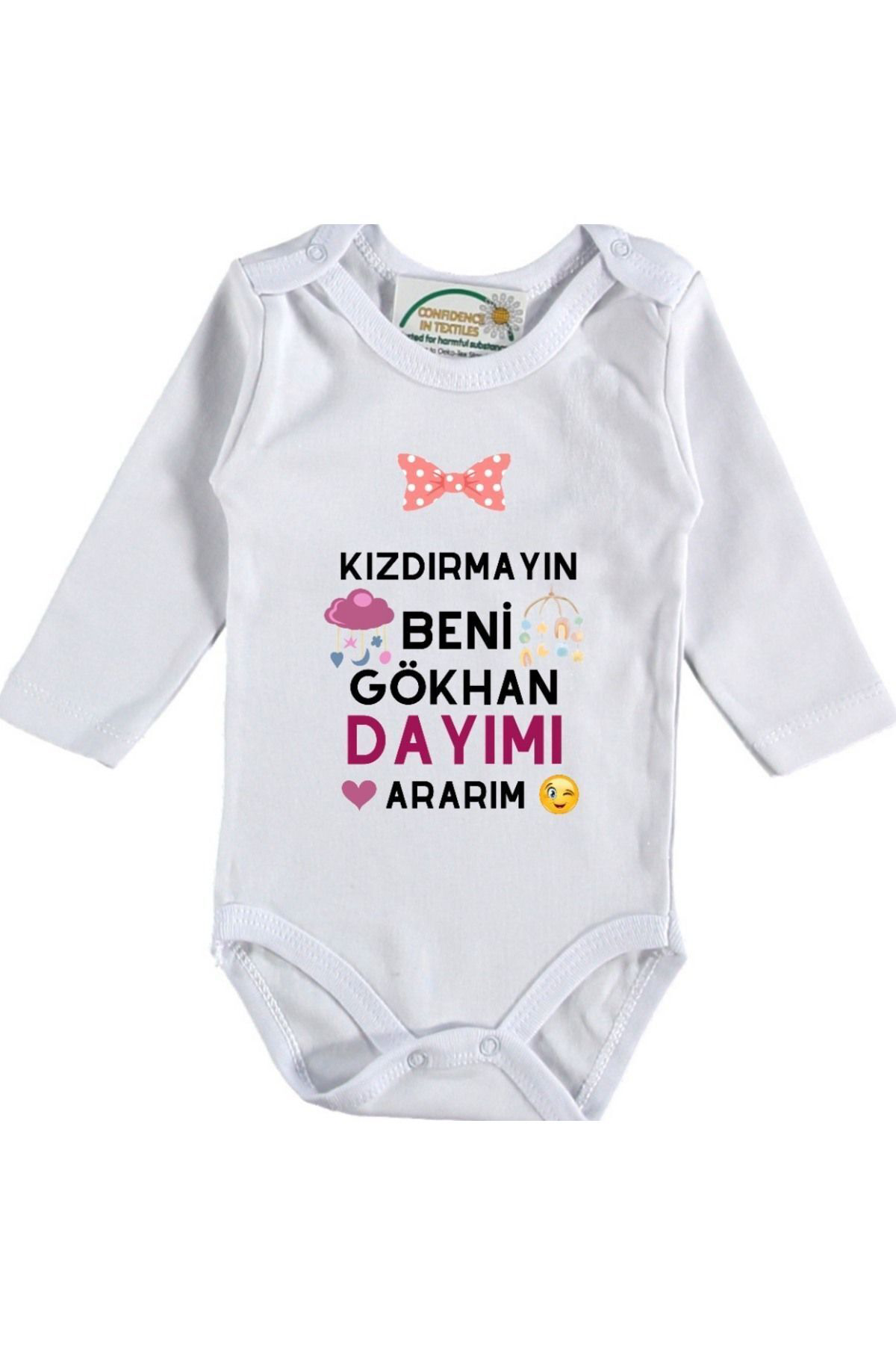 Kızdırmayın Beni Dayımı Amcamı Ararım Yazılı Kız Bebek Zıbın