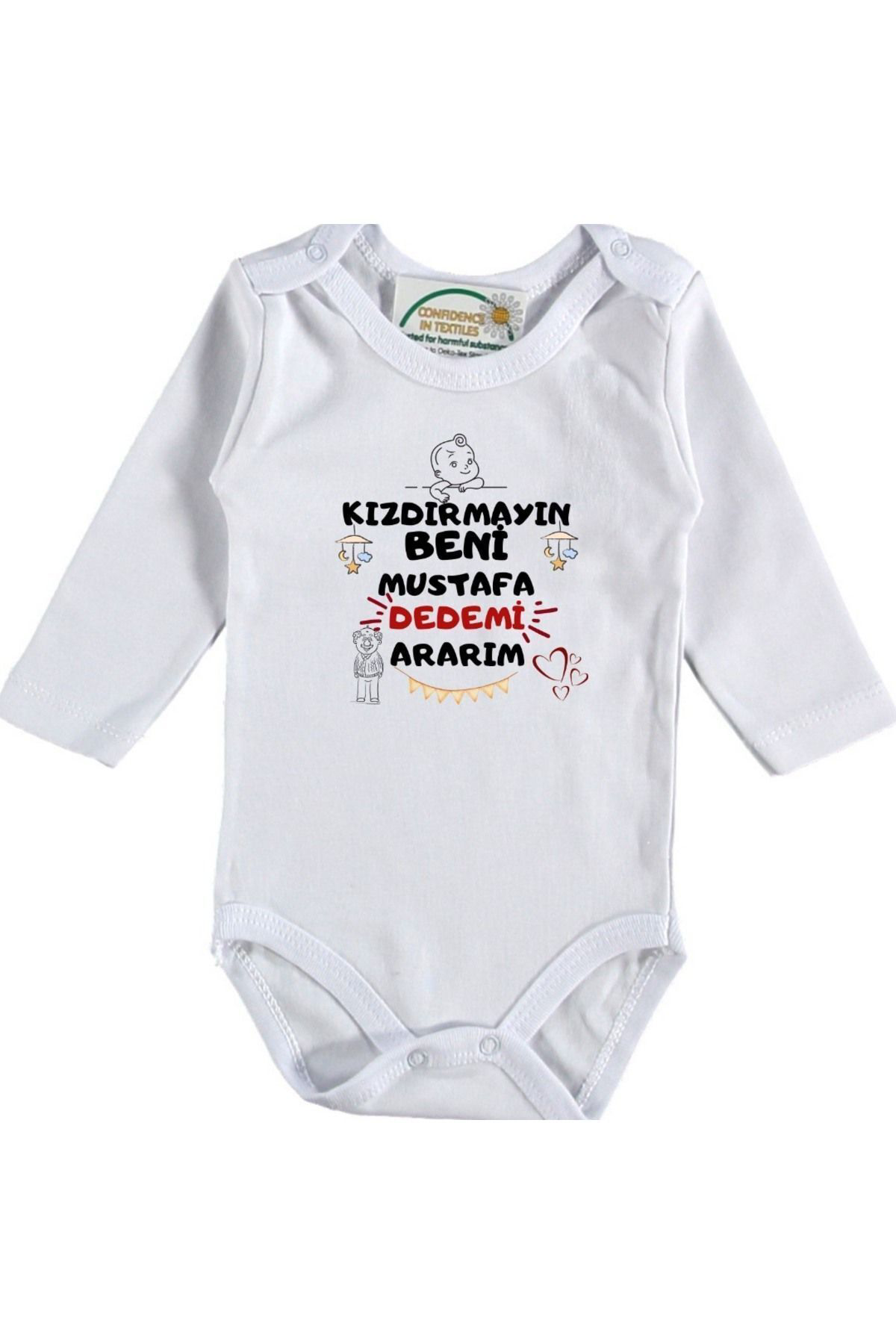 Kızdırmayın beni Dedemi Ararım yazılı Bebek Zıbını