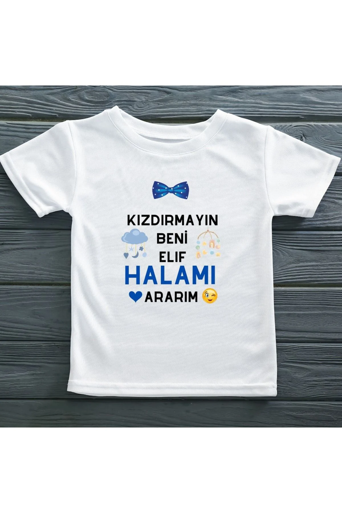 Kızdırmayın beni halamı Ararım Yazılı Kişiye Özel Çocuk Tişörtü