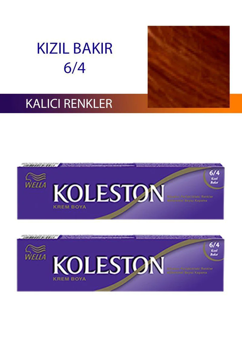 Kızıl Bakır 6/4 Saç Boyası (2 Adet) - Wella Koleston ile Uyumlu, %100 Beyaz Kapama Fiyatı, Yorumları ve Özellikleri