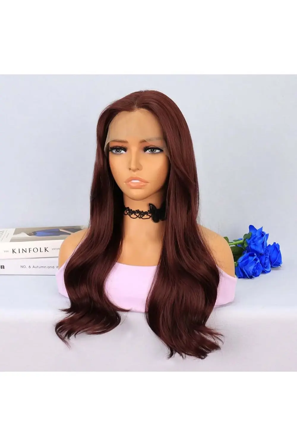 Kızıl Kahve Hafif Dalgalı Tül Peruk