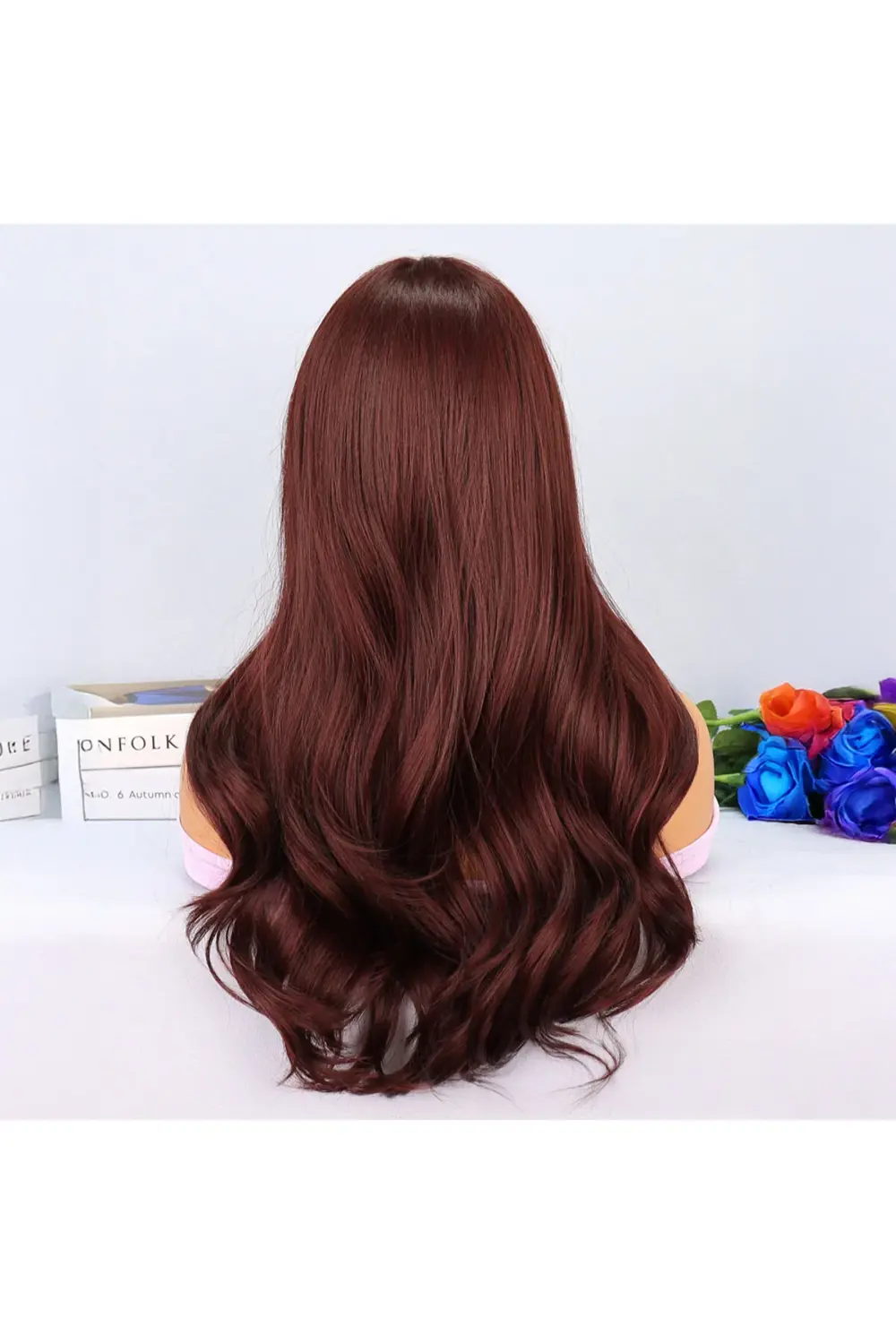 Kızıl Kahve Hafif Dalgalı Tül Peruk