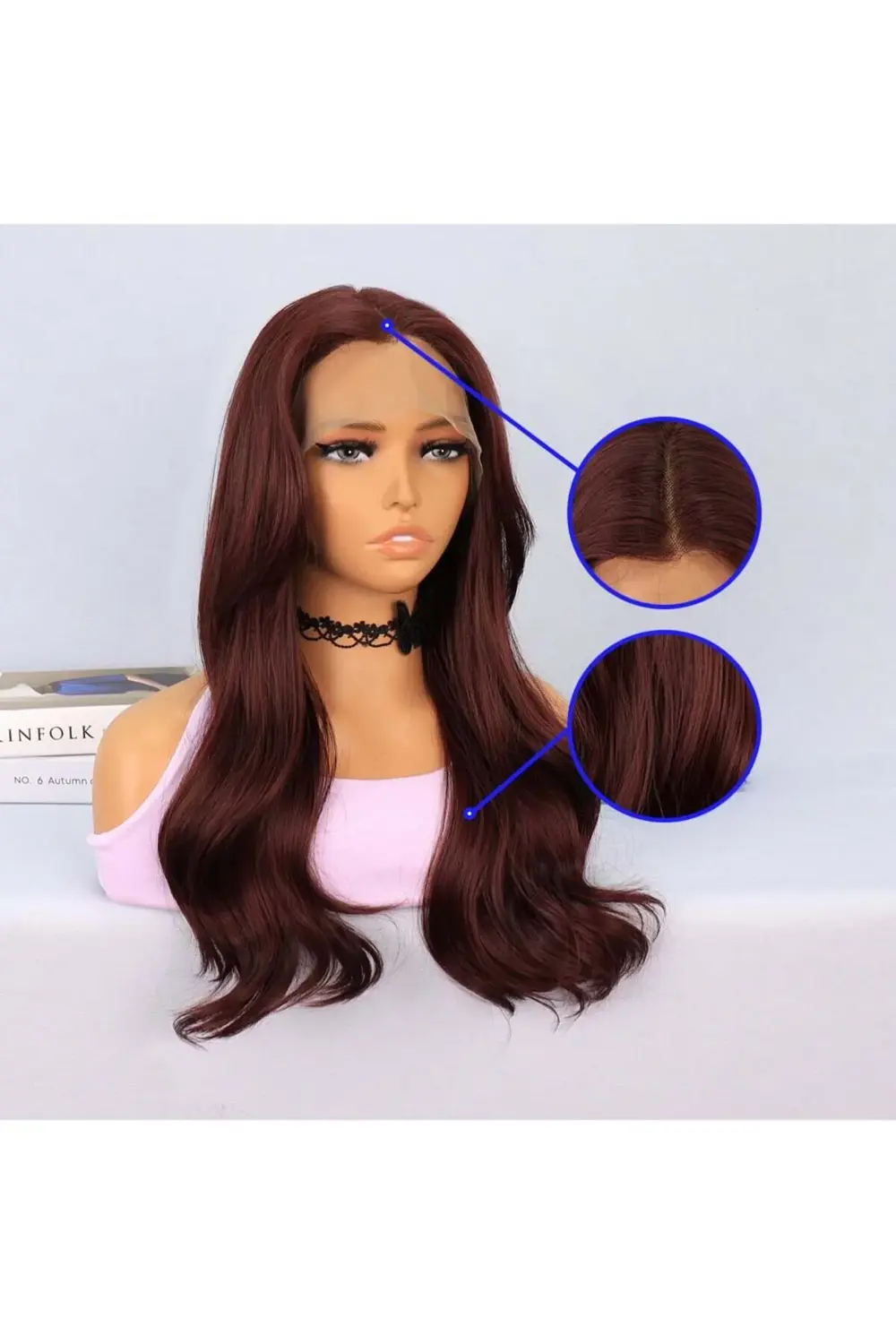 Kızıl Kahve Hafif Dalgalı Tül Peruk