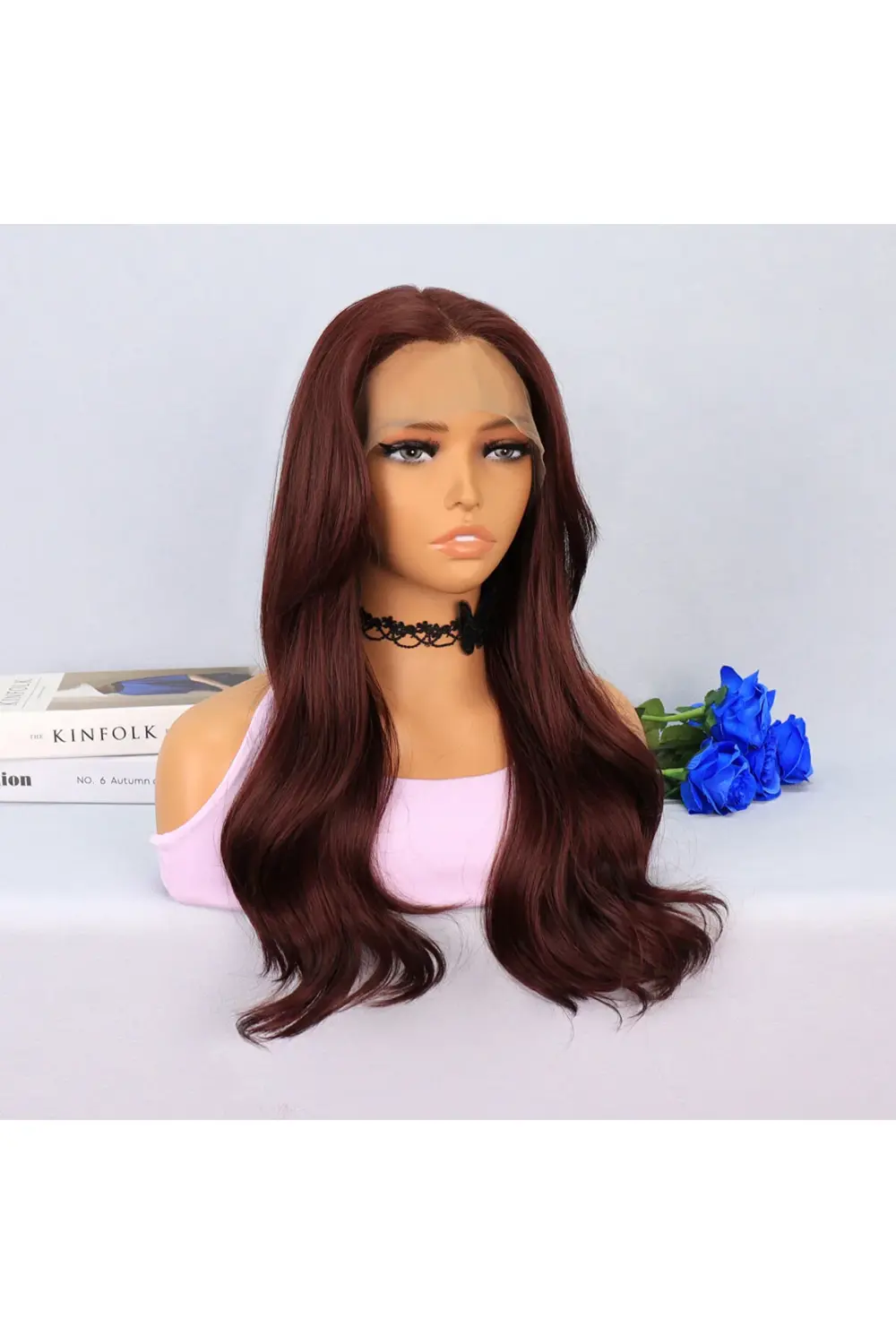Kızıl Kahve Hafif Dalgalı Tül Peruk