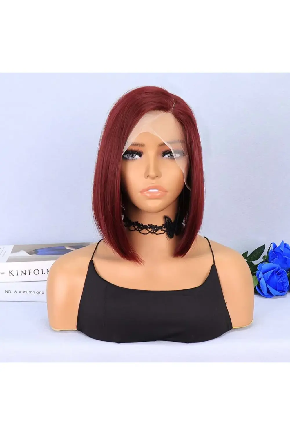 Kızıl Kısa Yan Tül Peruk