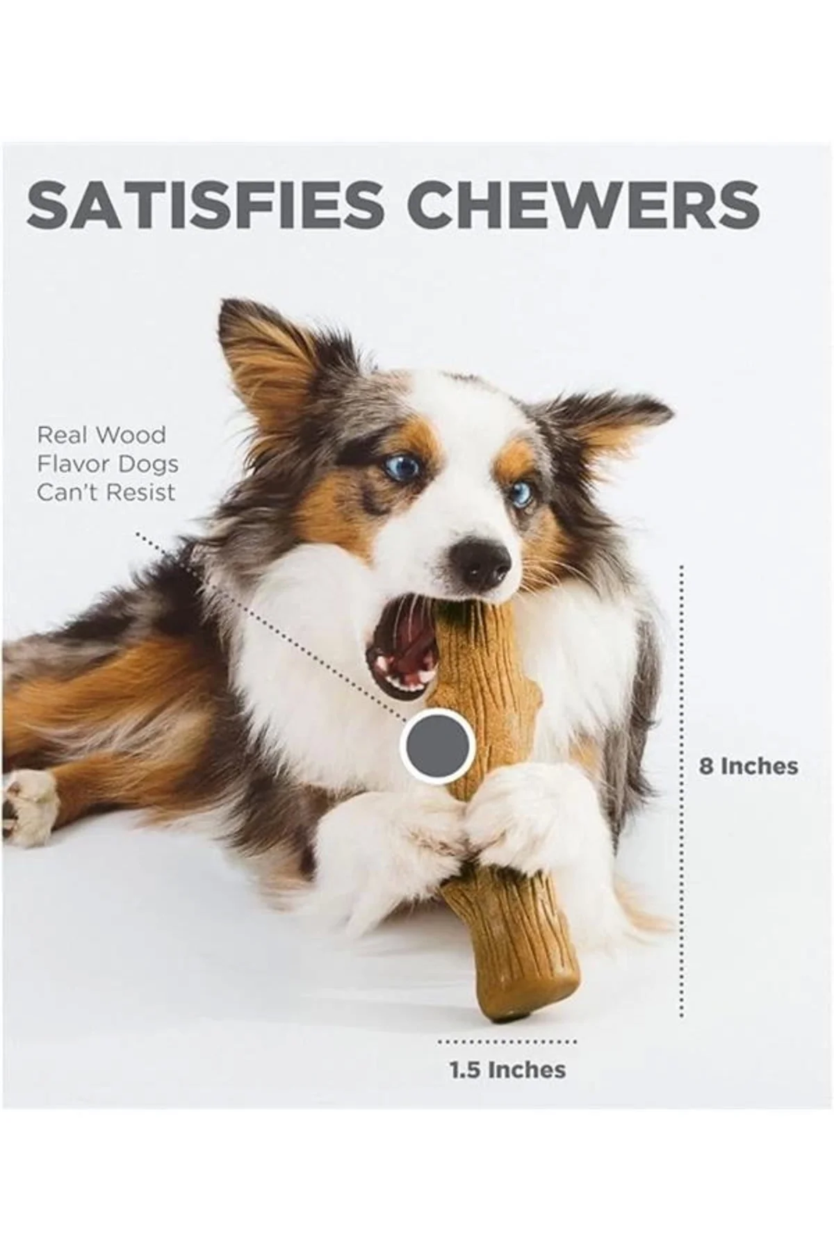 Kızılcık Ahşap Alternatif Köpek Çiğneme Oyuncağı, Küçük