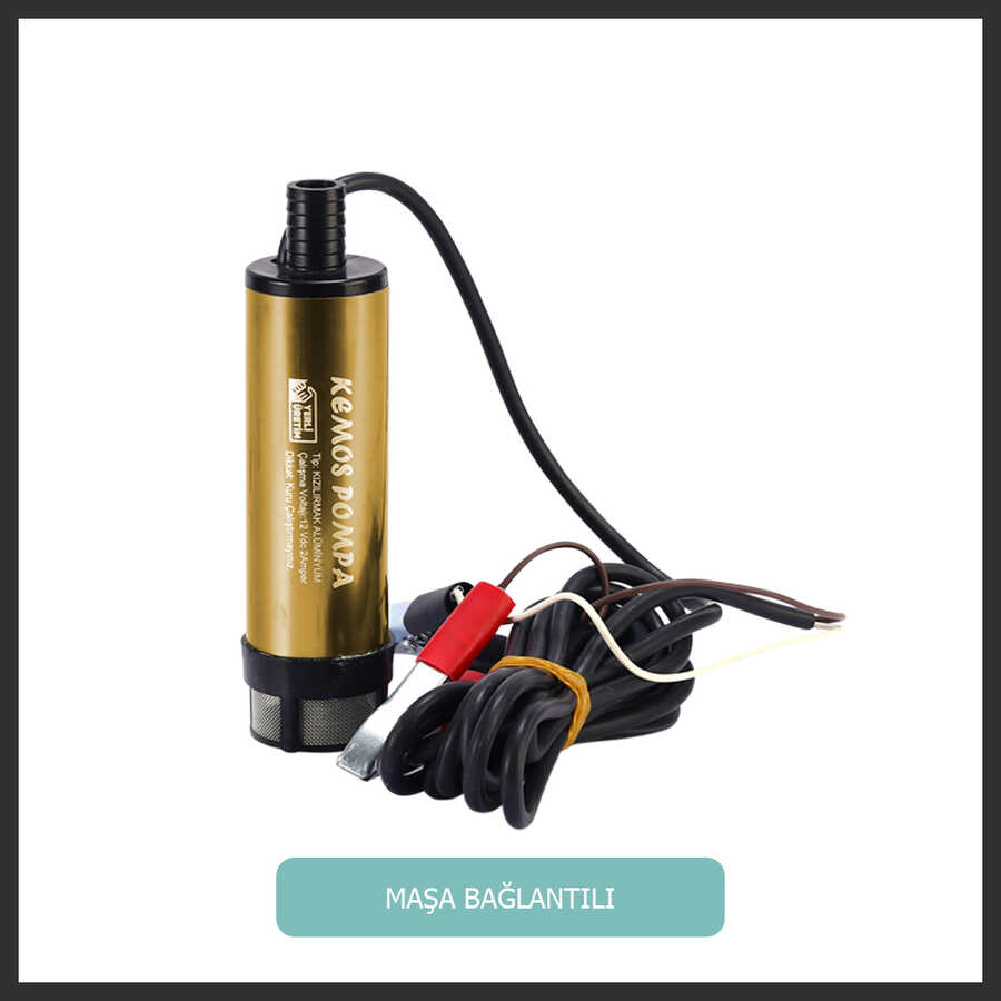 Kemos Kızılırmak 12 Volt Mazot Aktarma Pompası Alimünyum Gövdeli Açma Kapama Düğmeli