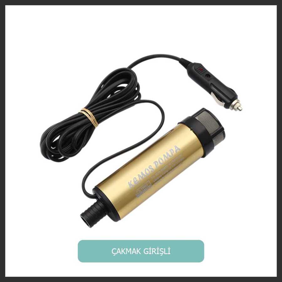 Kemos Kızılırmak 12 Volt Mazot Aktarma Pompası Alimünyum Gövdeli Açma Kapama Düğmeli