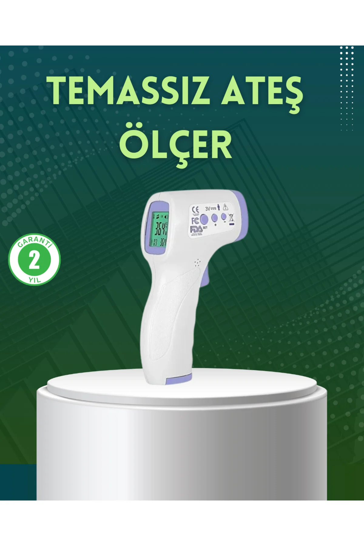 Kızılötesi Temassız Ateş Ölçer LCD Ekranlı Hassas Termometre