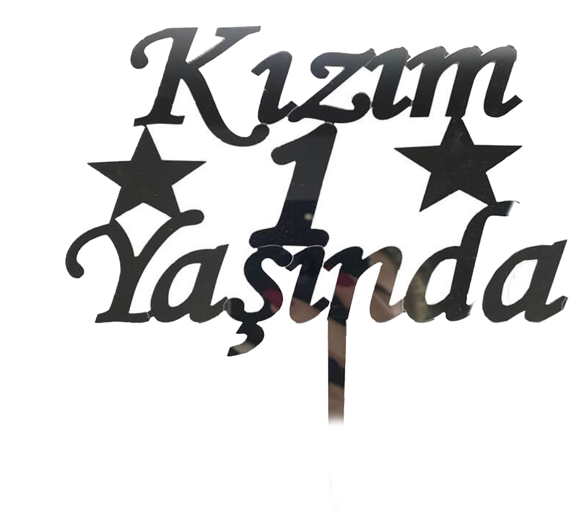 Kızım 1 Yaşında İlk Yaş Doğum Günü Partisi Pleksi Pasta Süsü Gümü